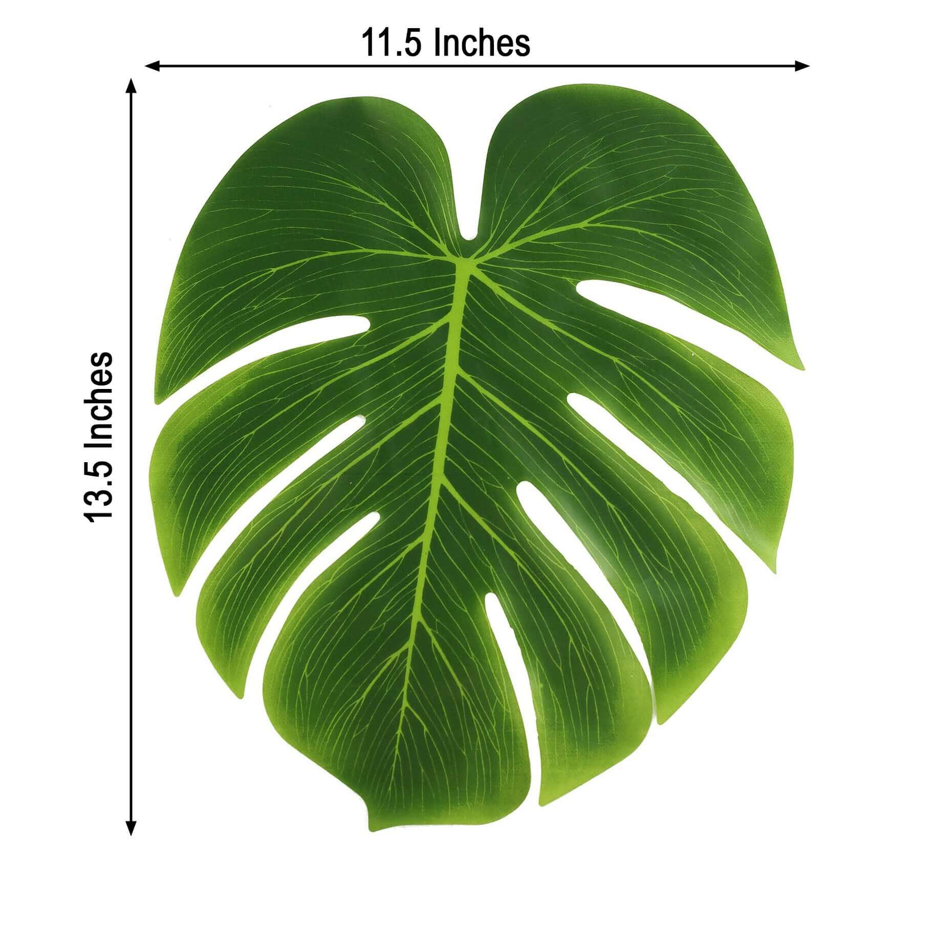 12-Pack Artificial Monstera Palm Leaves Green - Large Tropical Leaf Placemat Table Runner Decor for Summer Hawaiian Safari Theme Parties