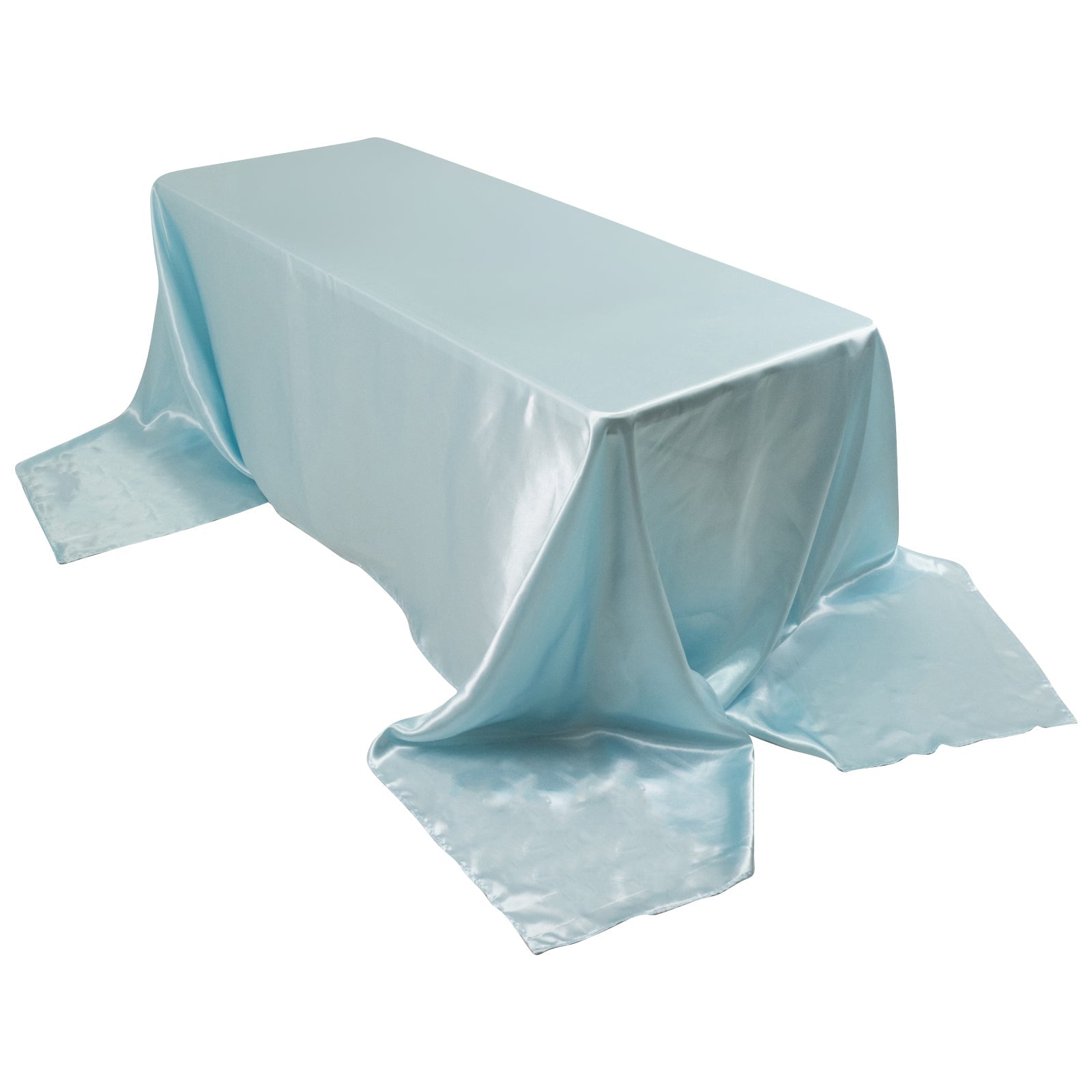 Satin Rectangular 90x156 Tablecloth Light Blue - Seamless Table Cover