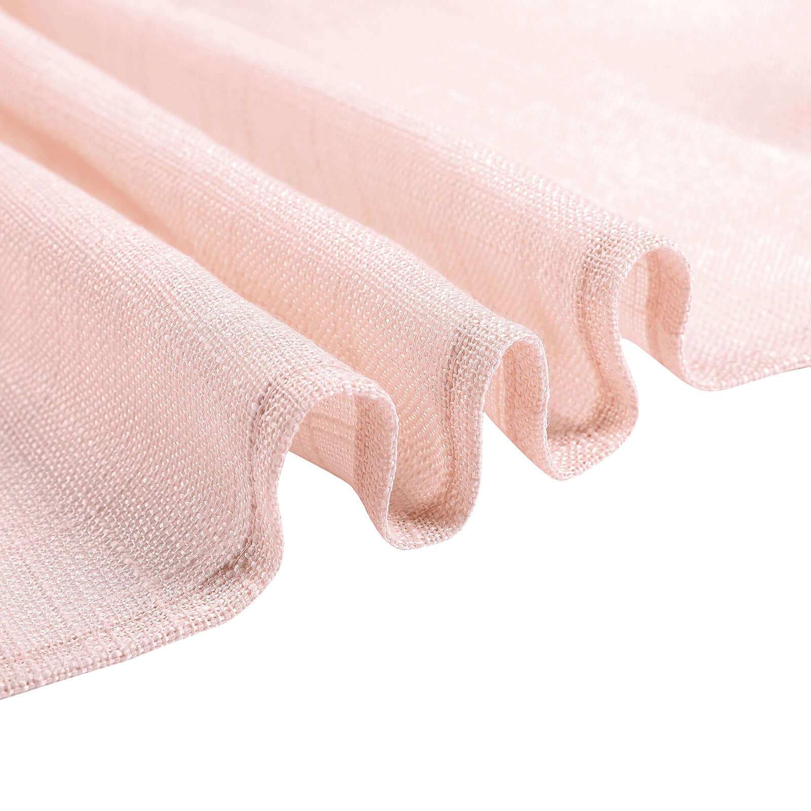 Faux Linen 60x102 Rectangular Tablecloth Blush - Slubby Textured & Wrinkle Resistant Table Cover