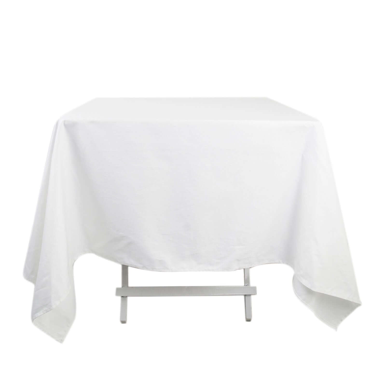 100% Cotton 70x70 Square Tablecloth White Linen - Sophisticated, Soft & Breathable Fabric Table Cover