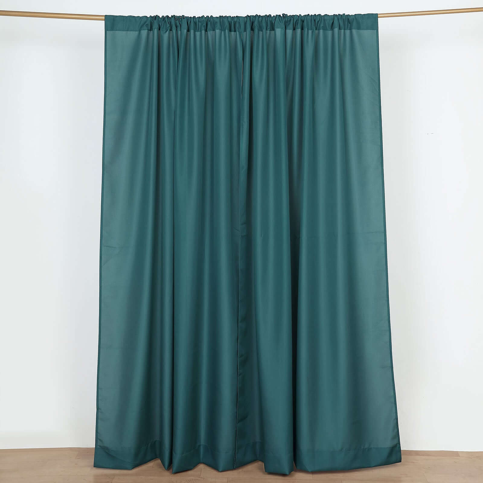 2 Pack Peacock Teal Polyester Event Curtain Drapes, 10ftx8ft Backdrop Event Panels With Rod Pockets 130 GSM