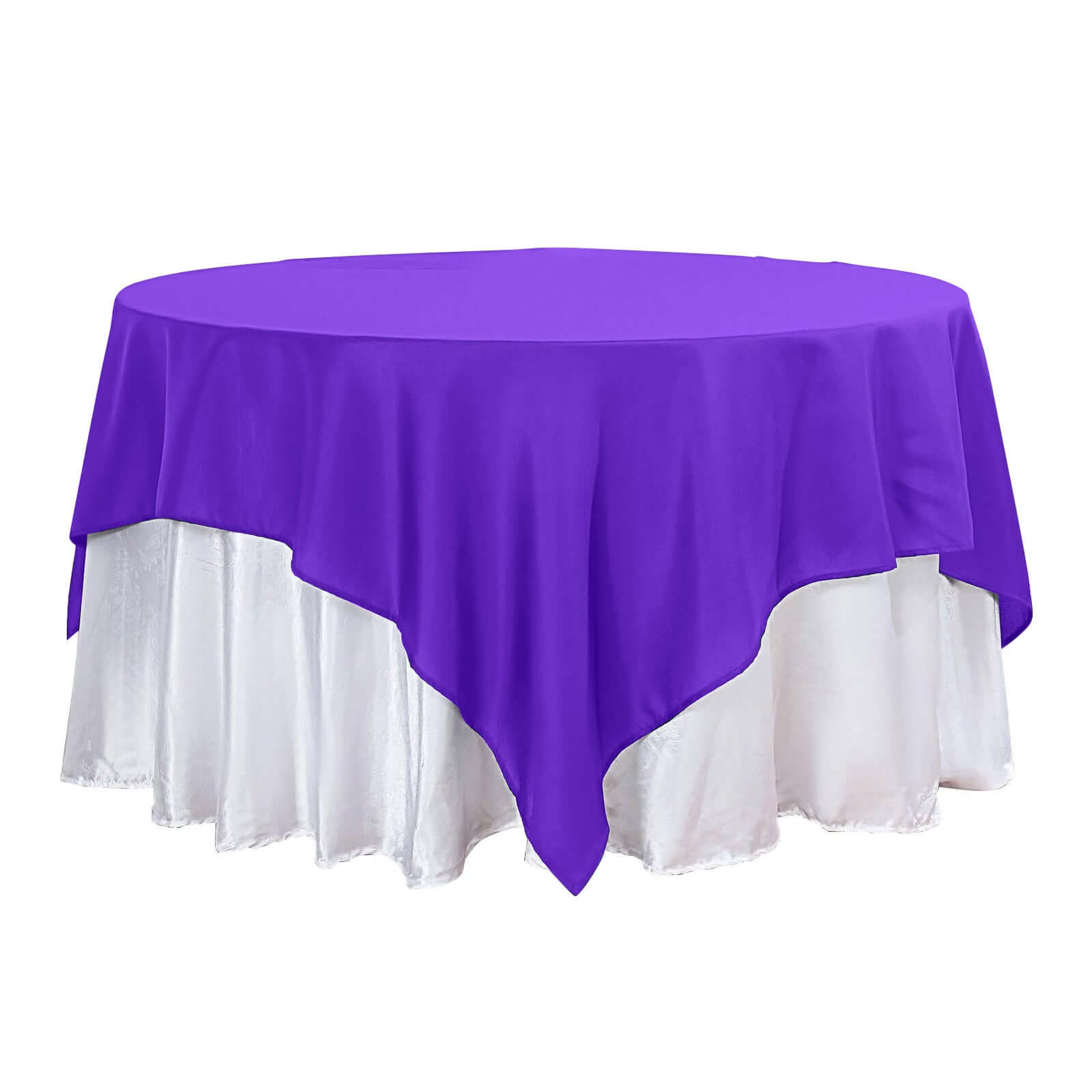 Polyester 90x90 Table Overlay Square Tablecloth Purple - Wrinkle-Resistant & Durable Table Cover