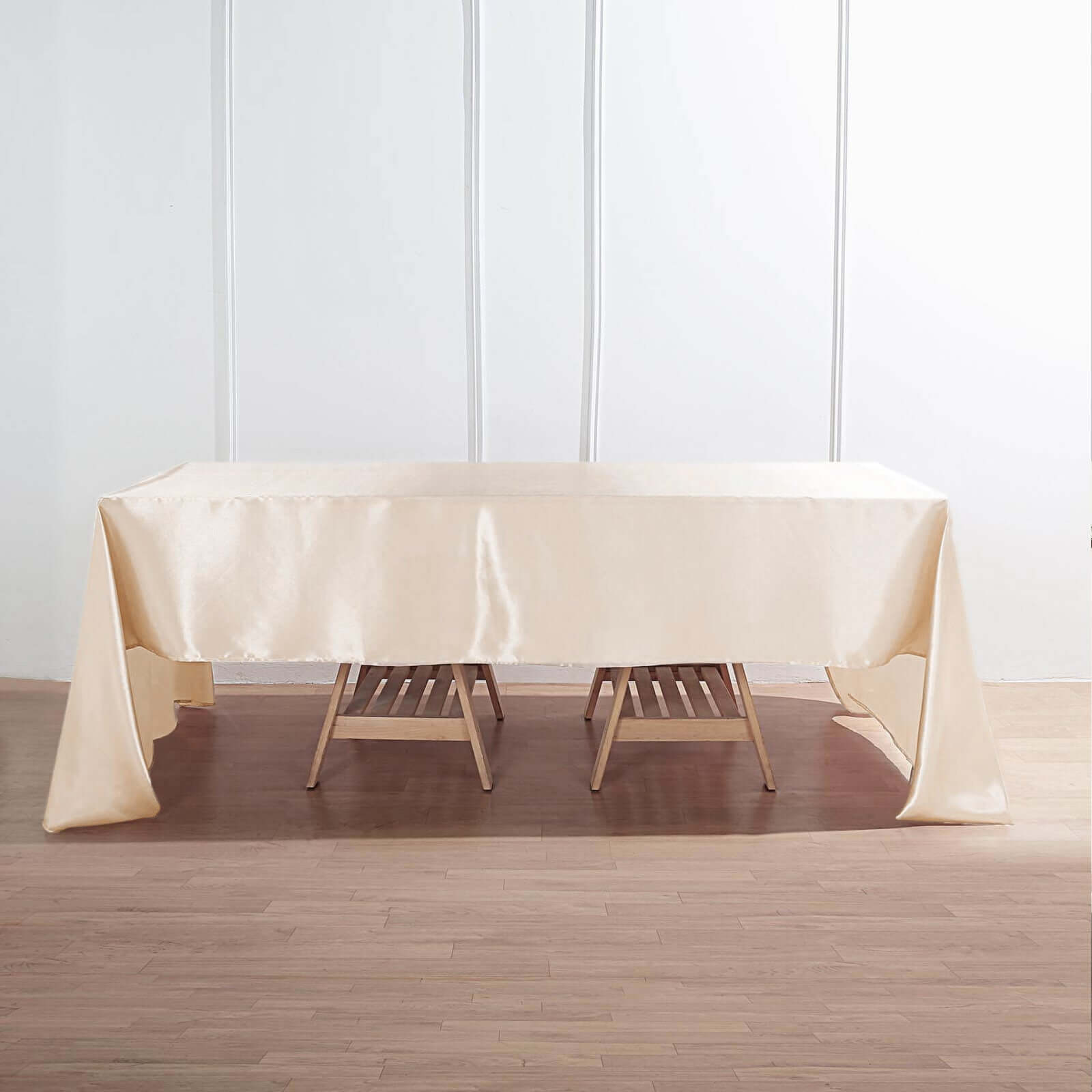 Satin Rectangular 60x126 Tablecloth Beige - Smooth and Lustrous Table Cover