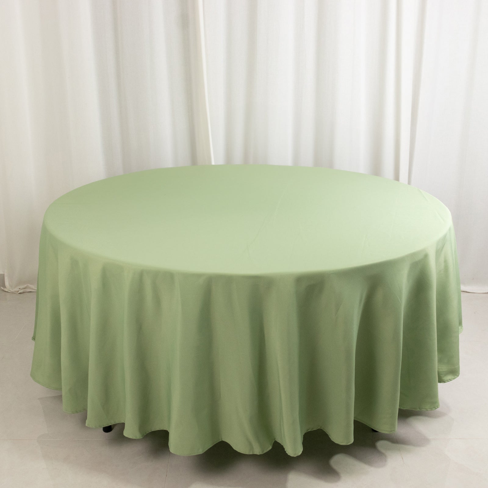 Premium Polyester 108 Round Tablecloth Sage Green - Wrinkle-Resistant 220GSM Table Cover