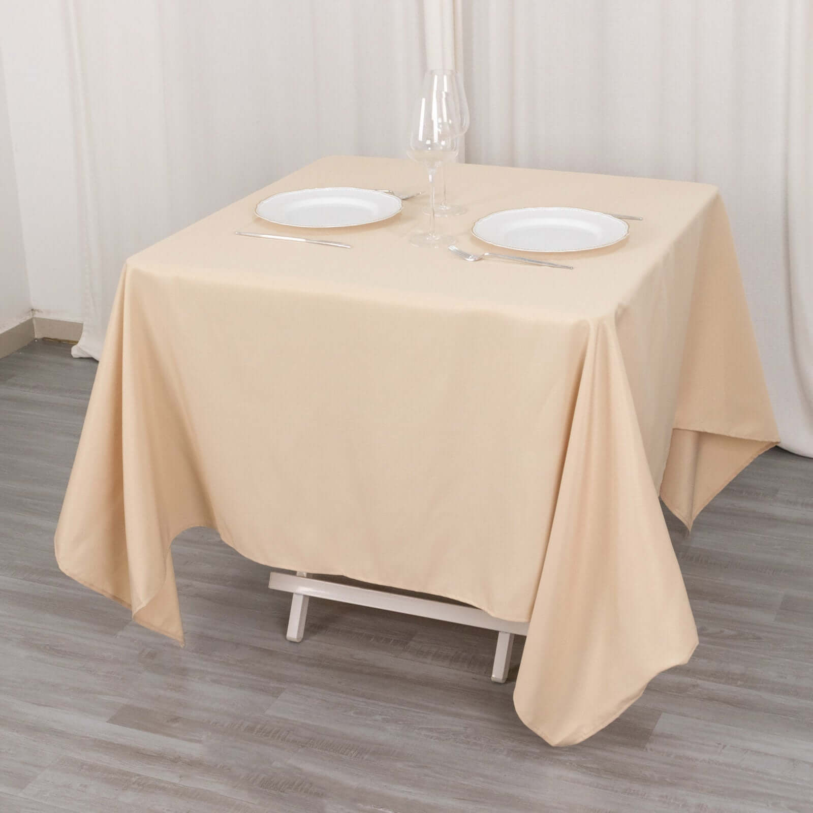 Polyester 90x132 Rectangle Tablecloth Nude - Seamless Wrinkle-Resistant Table Cover