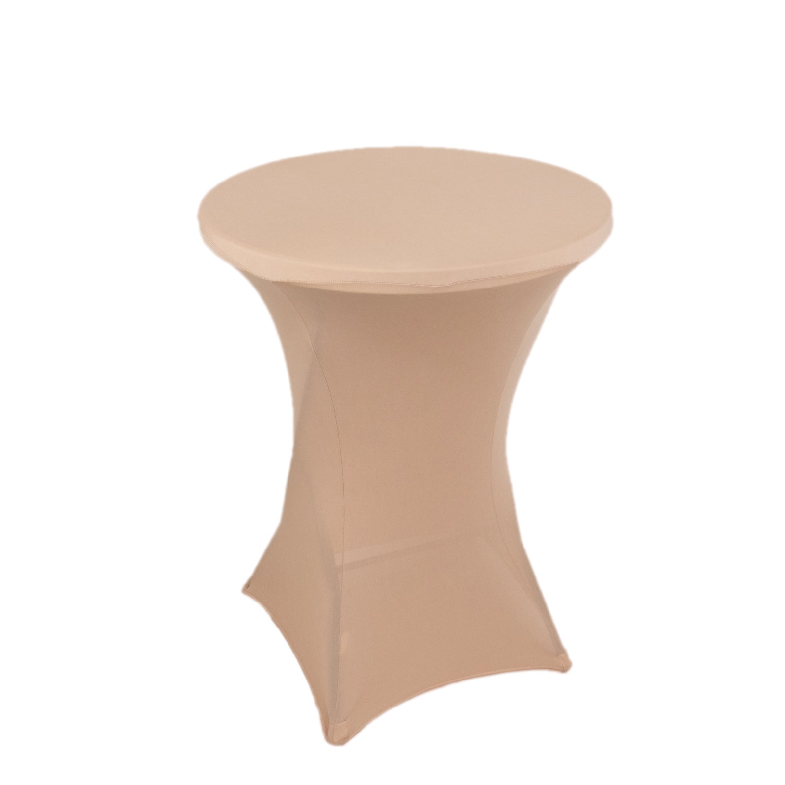 Spandex 24-32 Round Cocktail Table Cover Nude - Easy to Maintain Stretch Fitted Highboy Tablecloth