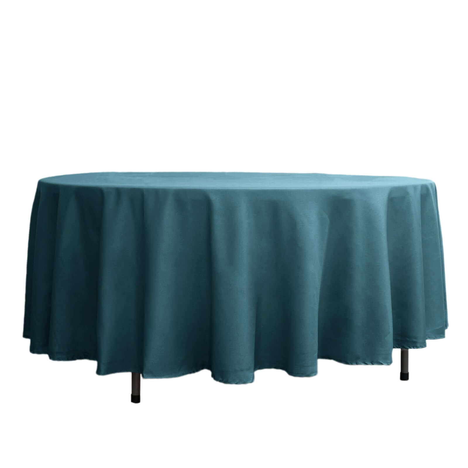 Polyester 108 Round Tablecloth Peacock Teal - Wrinkle-Resistant Table Cover