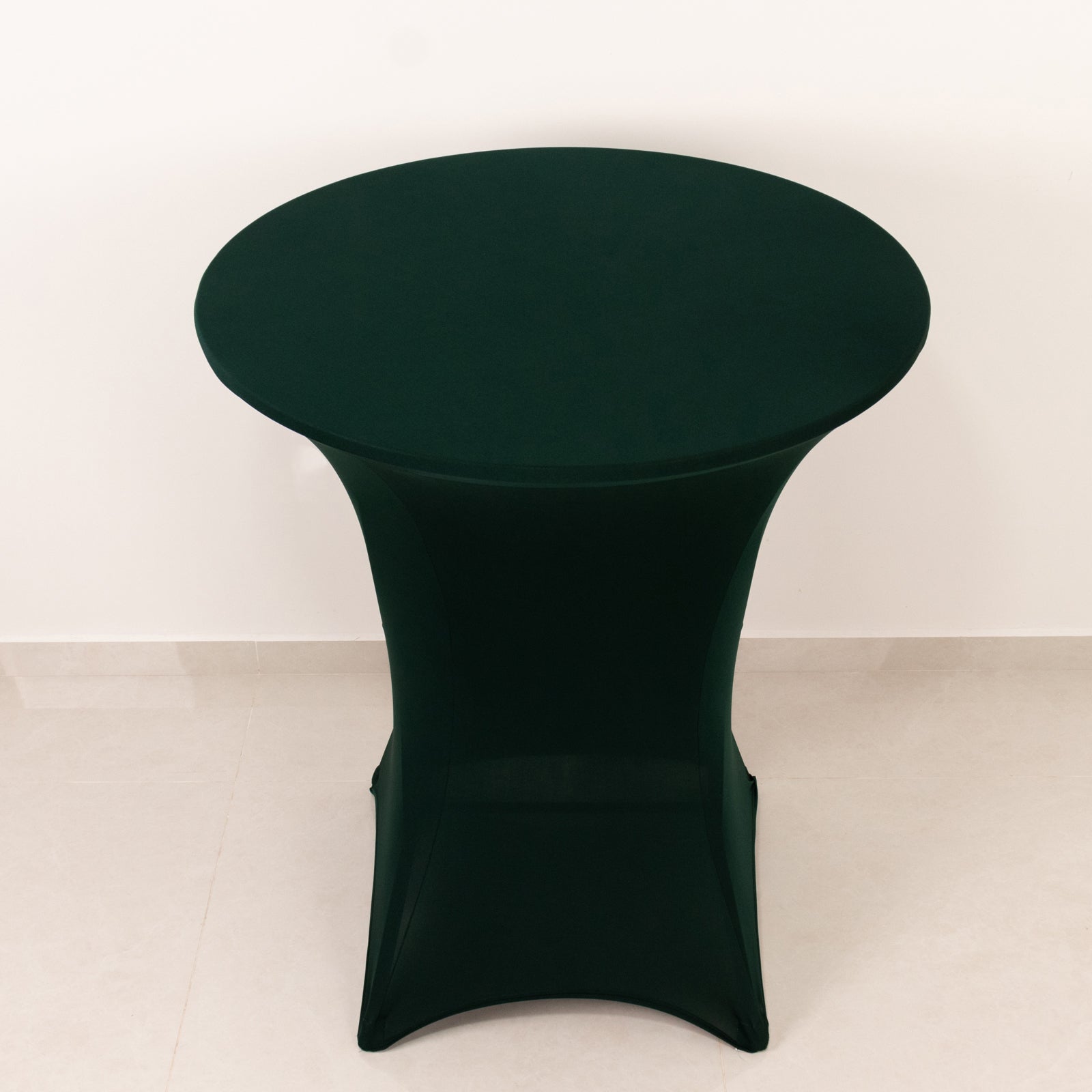 Spandex 33-36 Round Cocktail Table Cover Hunter Emerald Green - Easy to Maintain Stretch Fitted Highboy Tablecloth