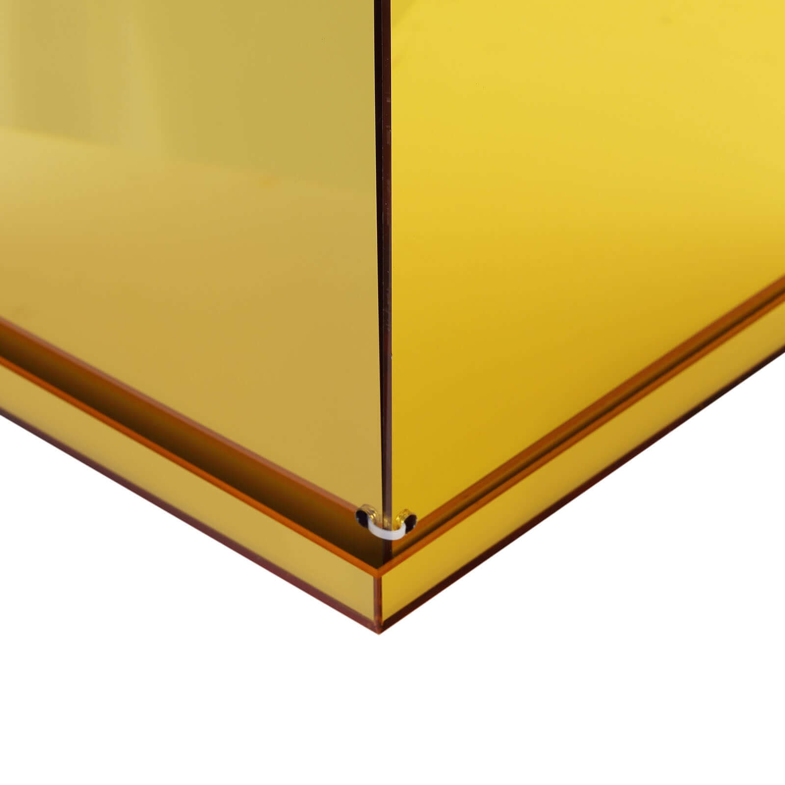 40 Floor Standing Gold Mirror Finish Acrylic Display Box, Pedestal Riser with Interchangeable Lid and Base