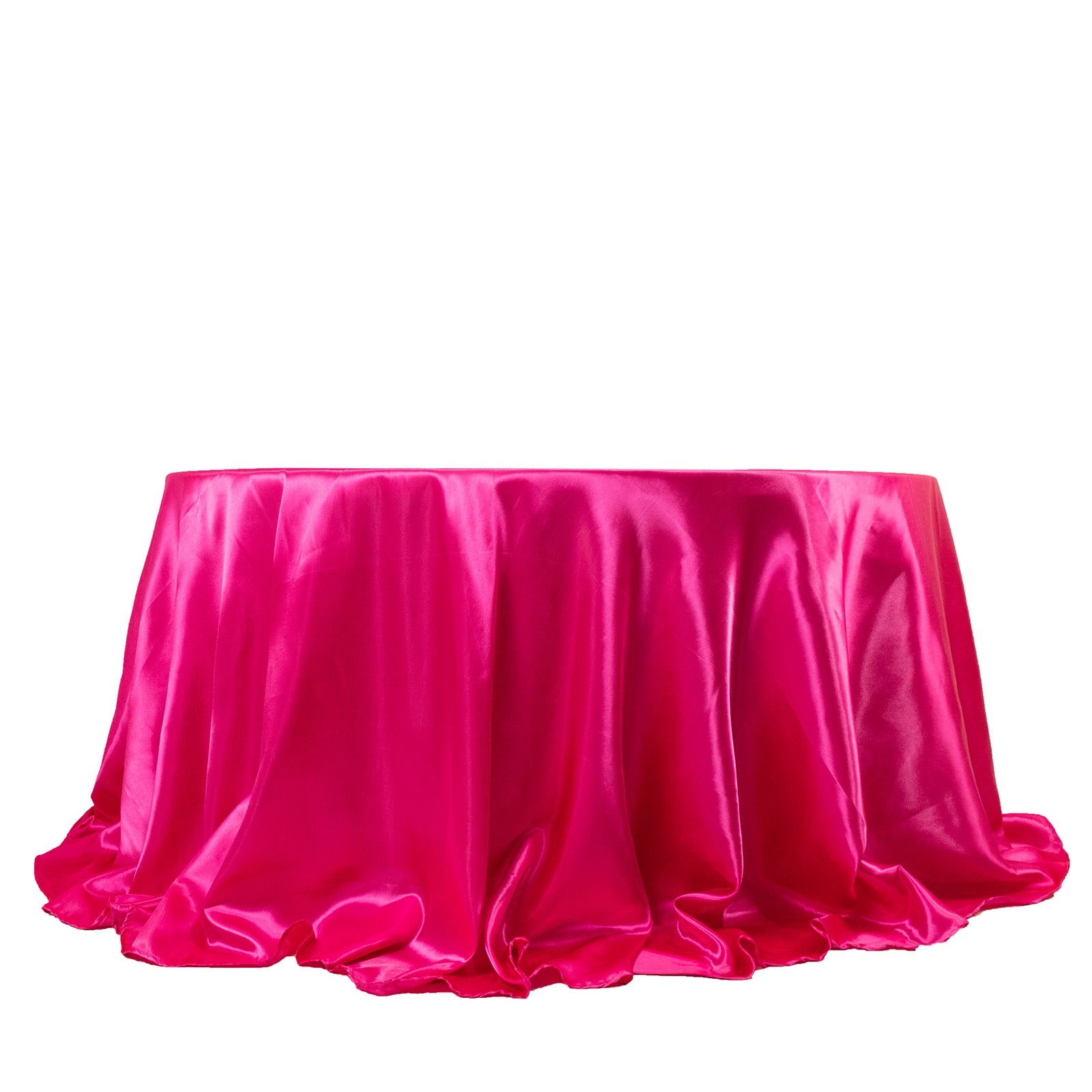 Satin 132 Round Tablecloth Fuchsia - Stylish Seamless Table Cover