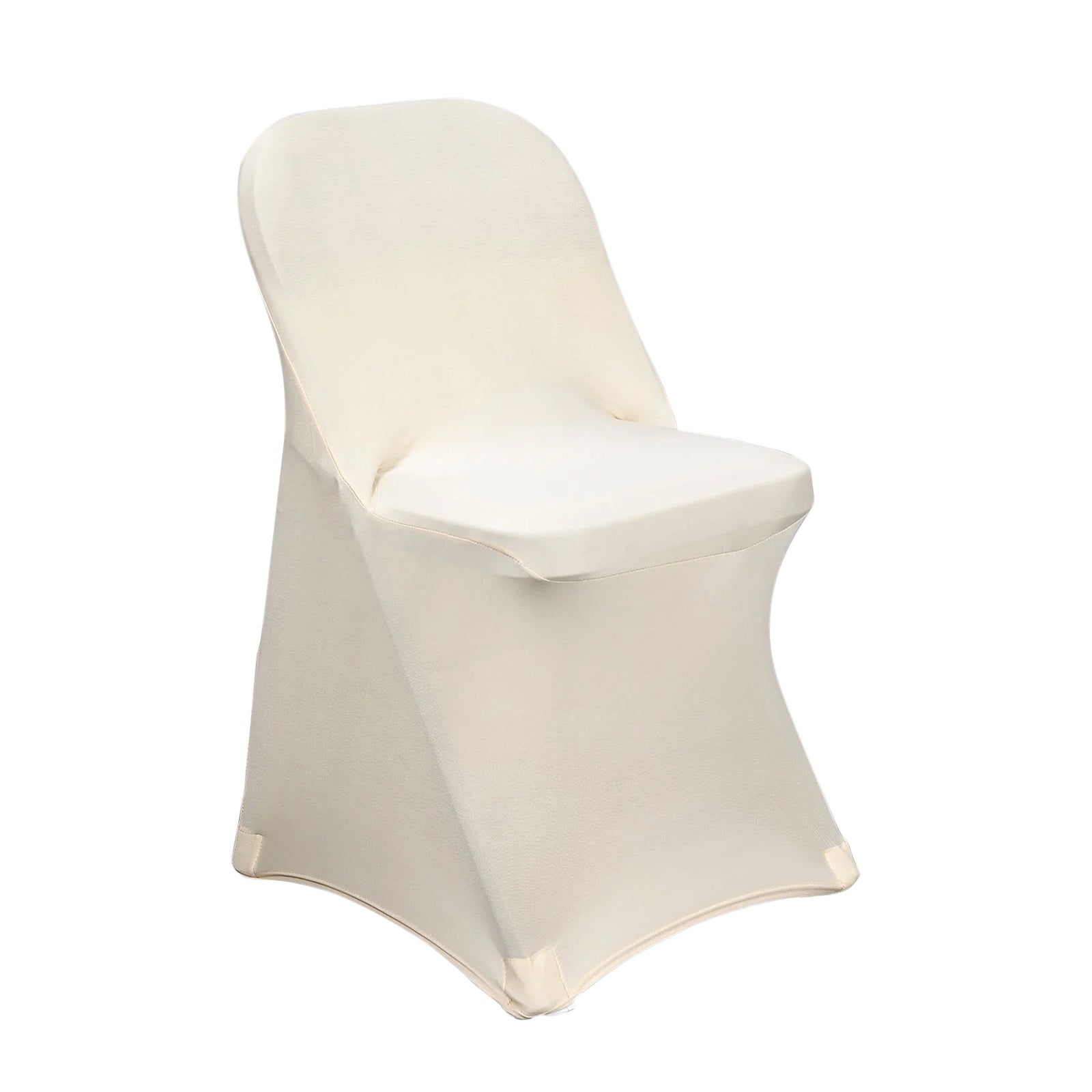 10 Pack Stretch Spandex Chair Covers Beige for Folding Chairs - Durable 160GSM Fitted Slipcovers