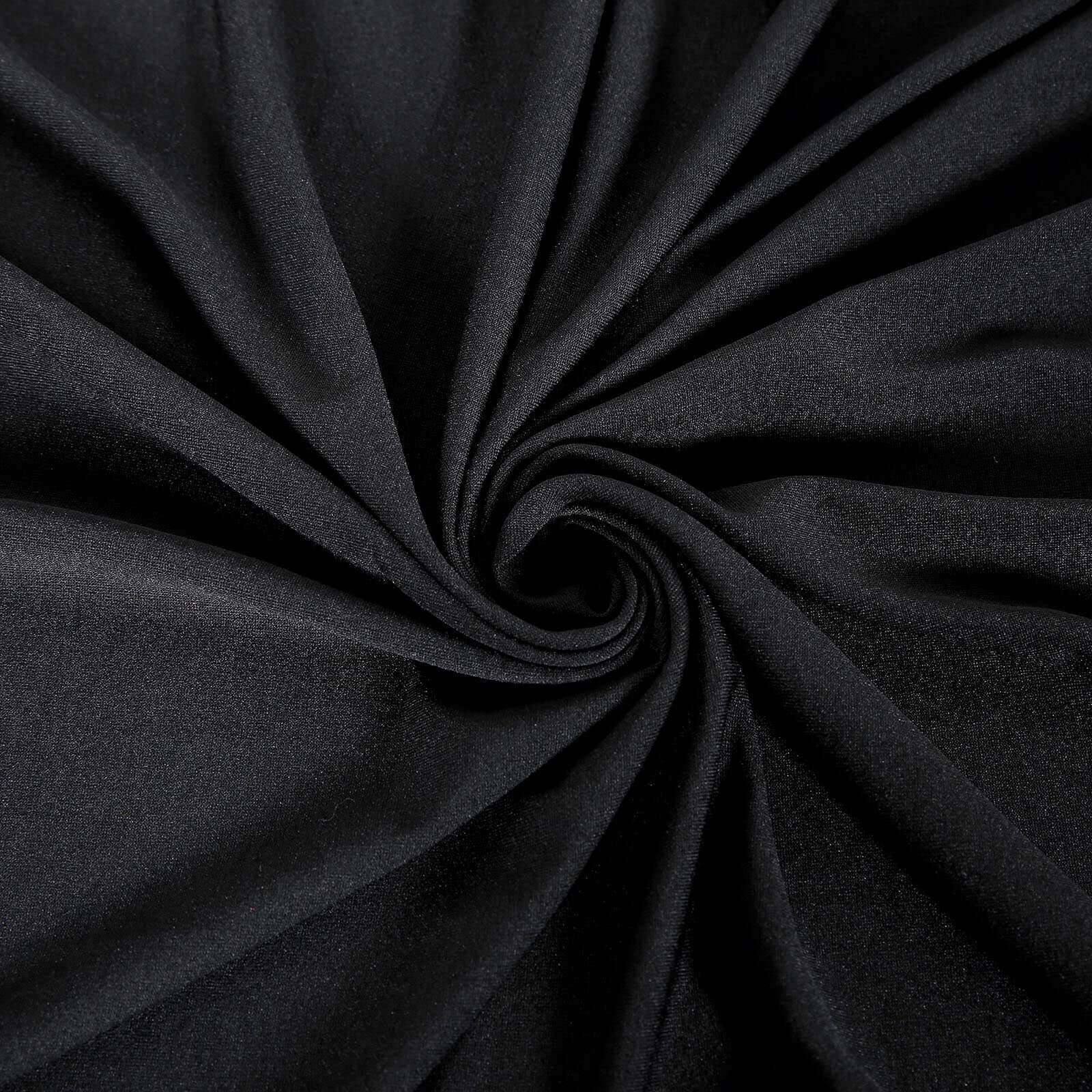 Spandex Rectangle 96x30 Tablecloth Top Cover Black - Stretchy, Wrinkle Free & Fitted Table Topper