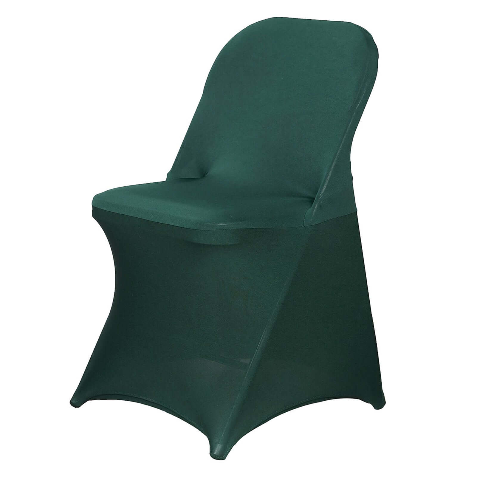 Stretch Spandex Chair Cover Hunter Emerald Green for Folding Chairs - Reusable & Wrinkle-Resistant 160GSM Fitted Slipcover