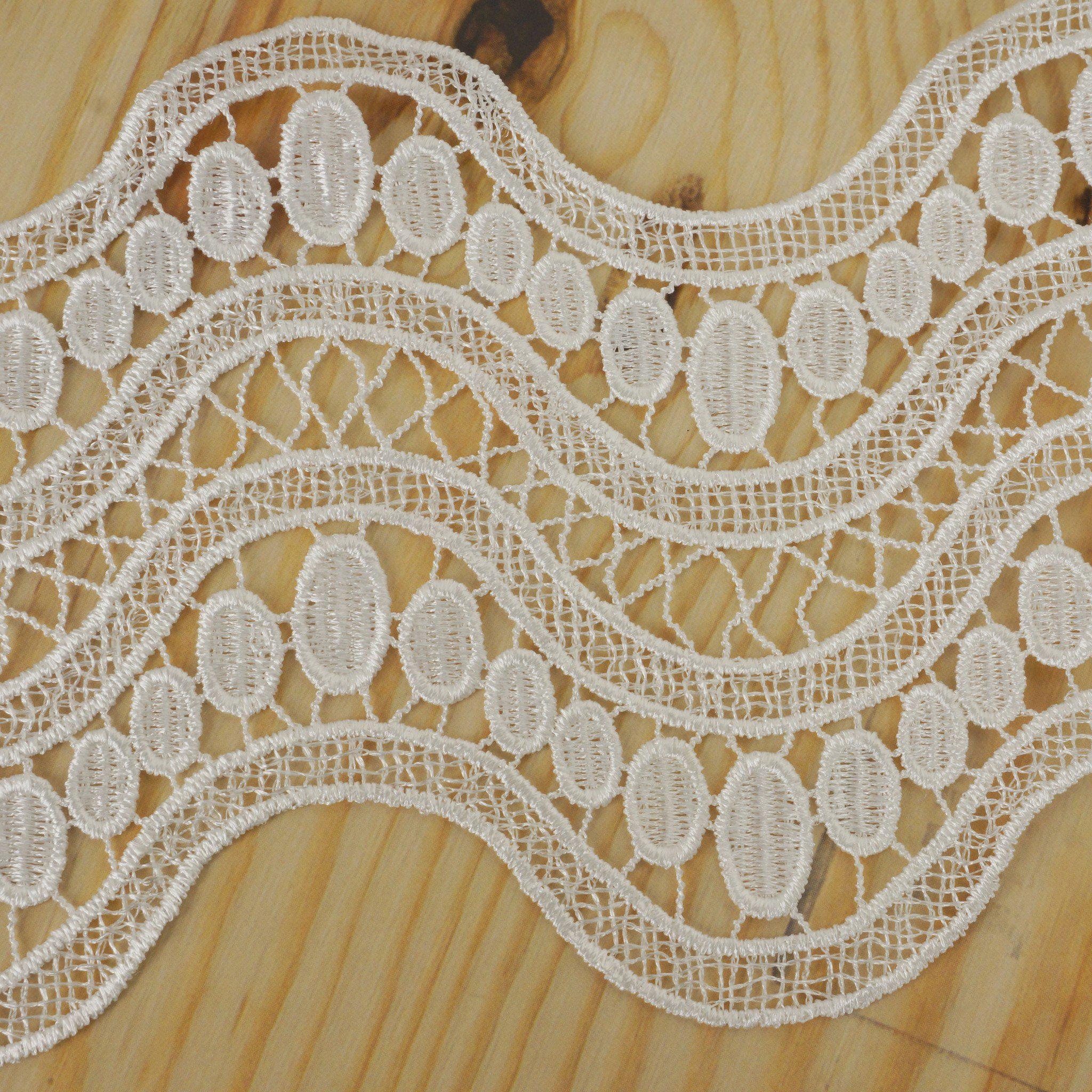 5 Yards White Crochet Lace Ribbon With Double Helix Stitching Patterns - Clearance SALE