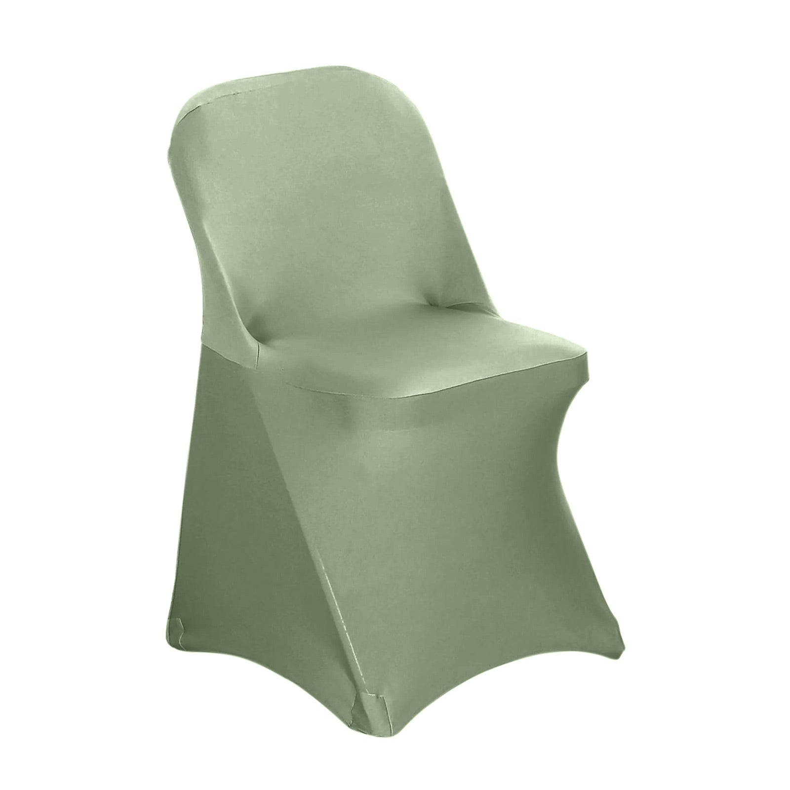 10 Pack Stretch Spandex Chair Covers Dusty Sage Green for Folding Chairs - Durable 160GSM Fitted Slipcovers