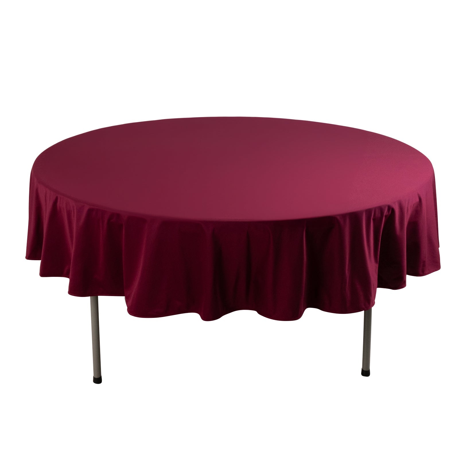 Premium Scuba Round 90 Tablecloth Burgundy - Wrinkle Free & Stain Resistant Table Cover