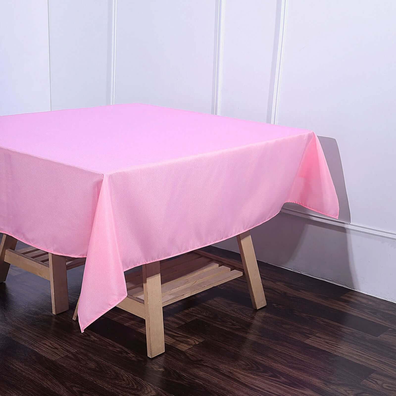 Polyester Square 70x70 Tablecloth Pink - Wrinkle-Resistant & Durable Table Cover