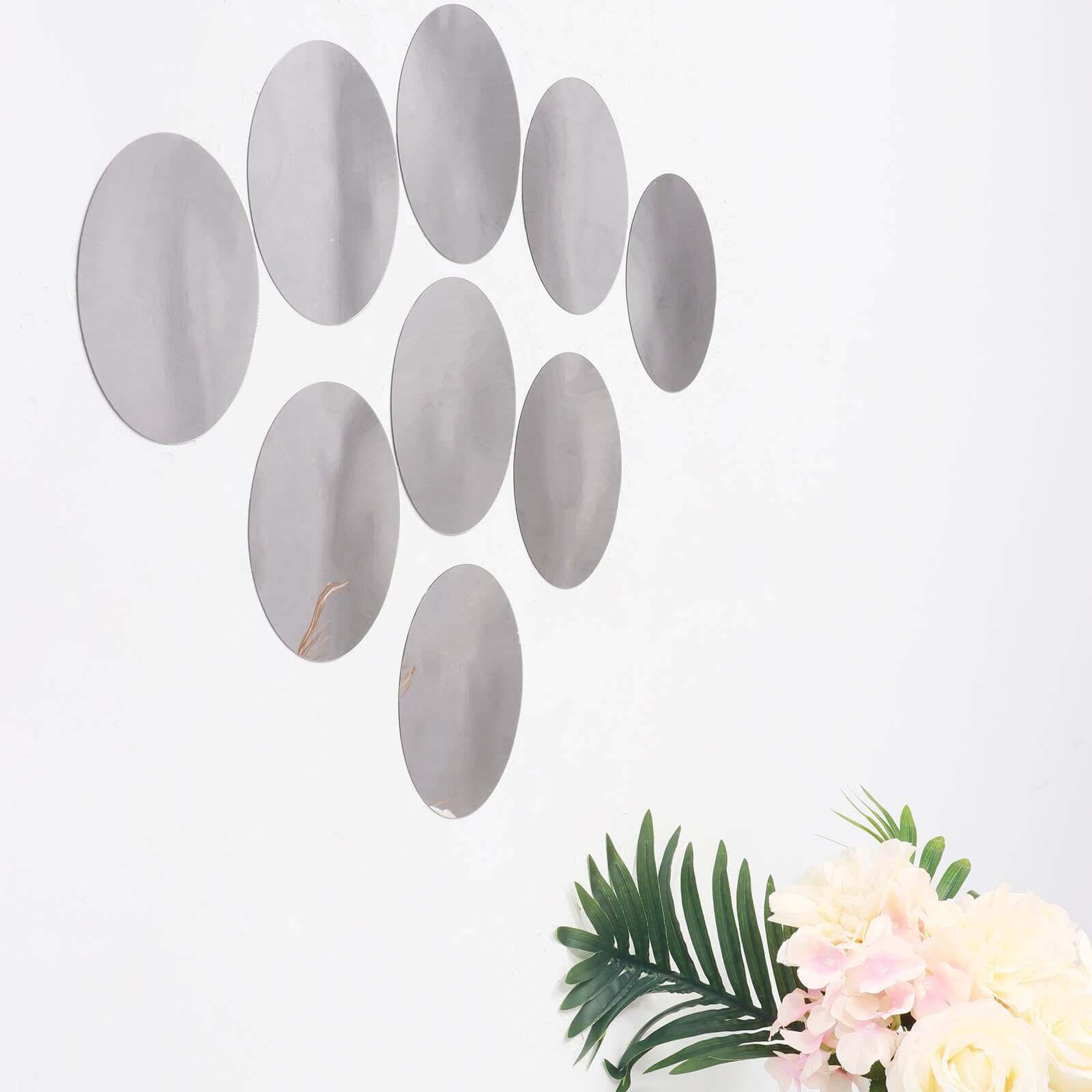 12 Pack Round Acrylic Mirror Wall Stickers, 6 Removable Wall Decals For Home Decor