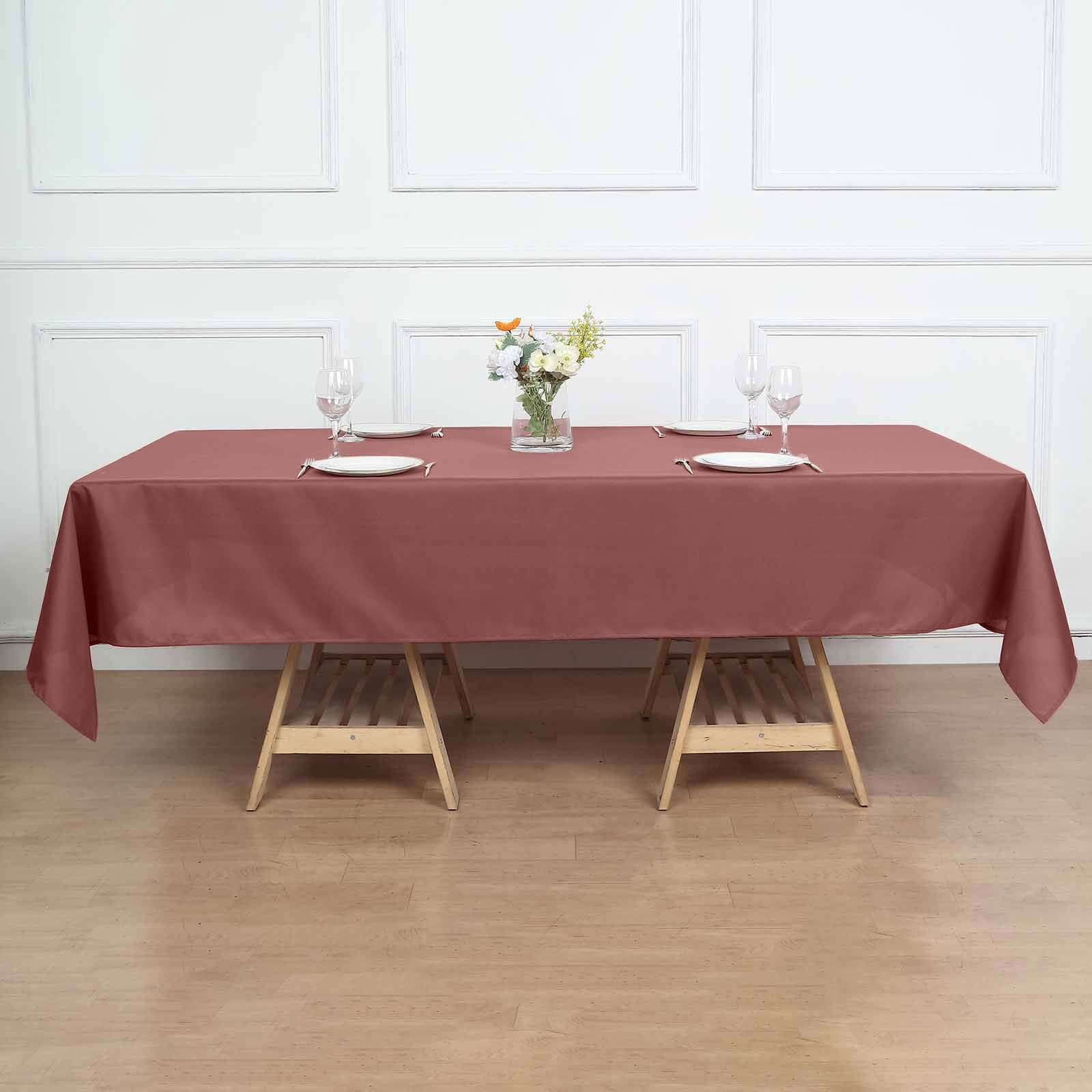 Polyester 60x102 Rectangle Tablecloth Cinnamon Rose - Durable and Stylish Table Cover