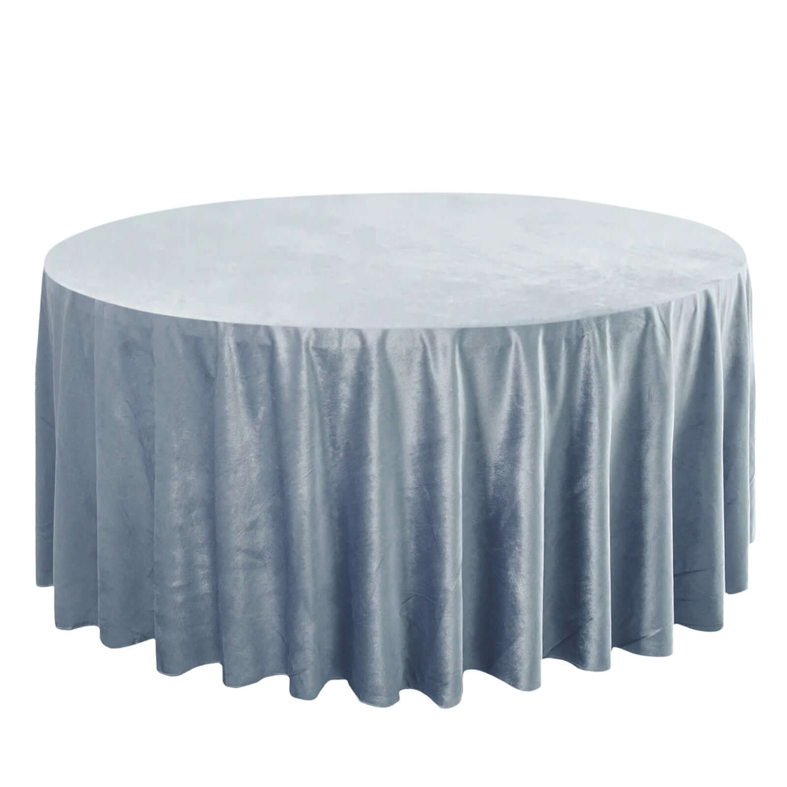 Premium Velvet 120 Round Tablecloth Dusty Blue - Reusable Soft & Seamless Table Cover