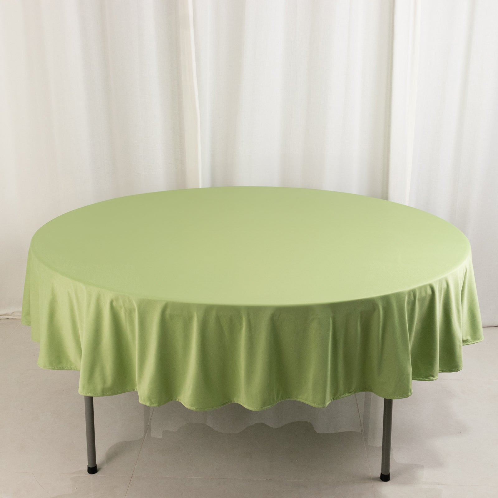 Premium Scuba Round 90 Tablecloth Sage Green - Wrinkle Free & Stain Resistant Table Cover