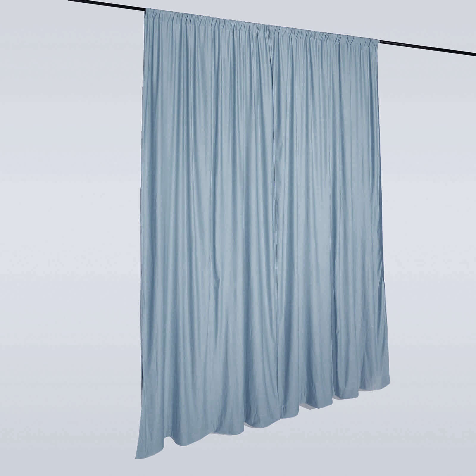 2 Pack Dusty Blue Scuba Polyester Event Curtain Drapes, Durable Flame Resistant Backdrop Event Panels Wrinkle Free with Rod Pockets - 10ftx10ft