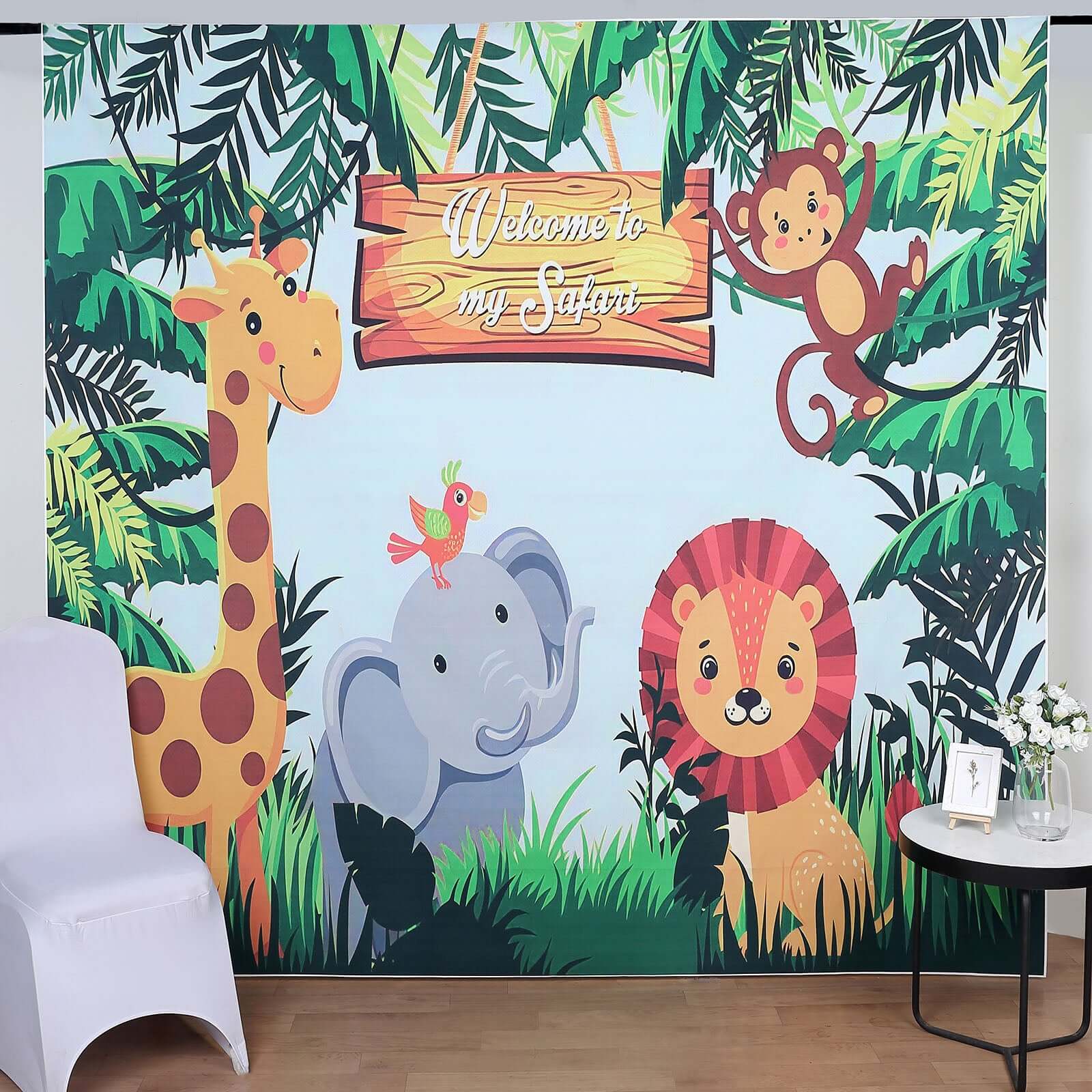 8ftx8ft Jungle Animal Welcome To My Safari Vinyl Photo Backdrop