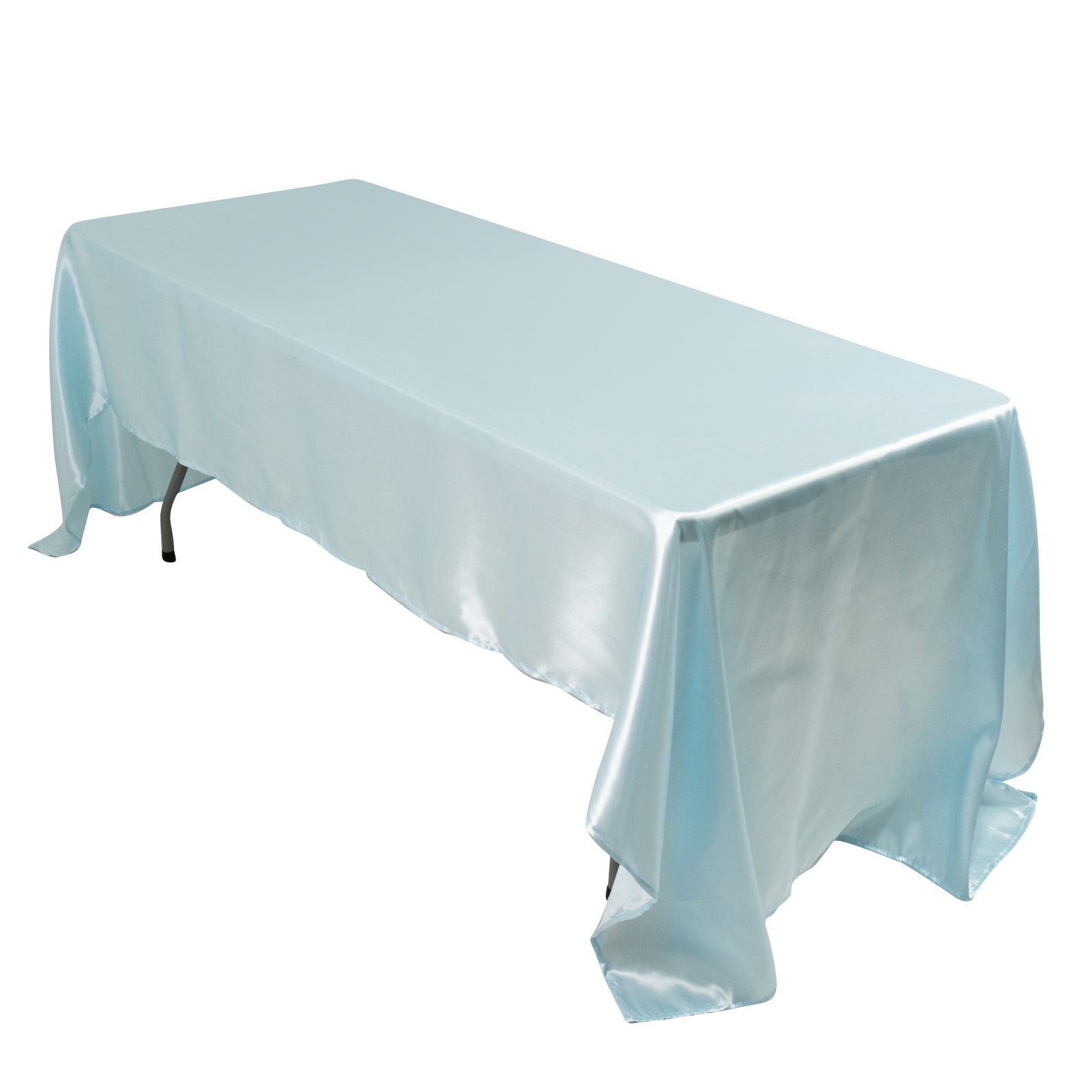 Satin Rectangular 60x126 Tablecloth Light Blue - Smooth and Lustrous Table Cover