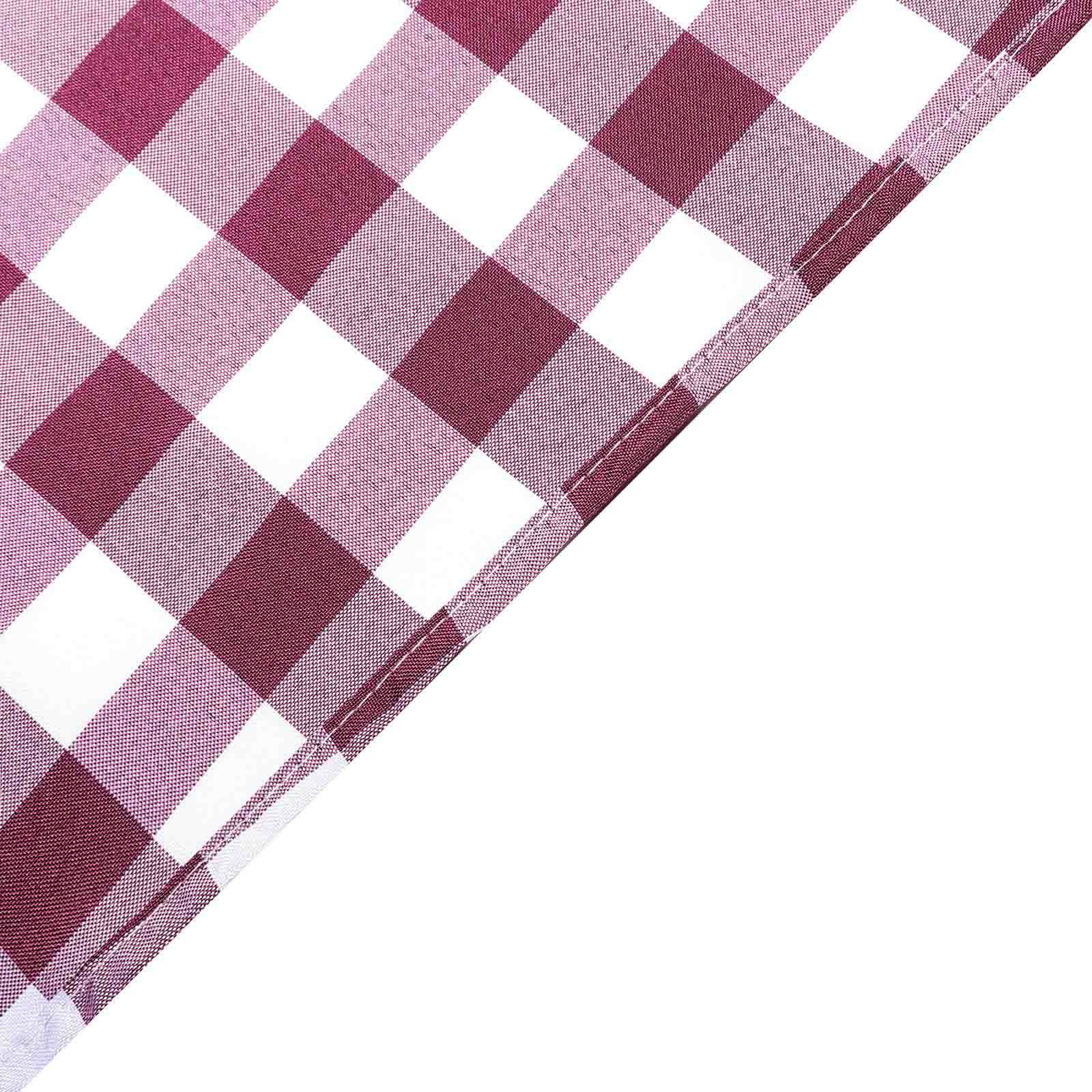 Polyester 60x126 Rectangle Tablecloth White/Burgundy - Buffalo Plaid Checkered Table Cover