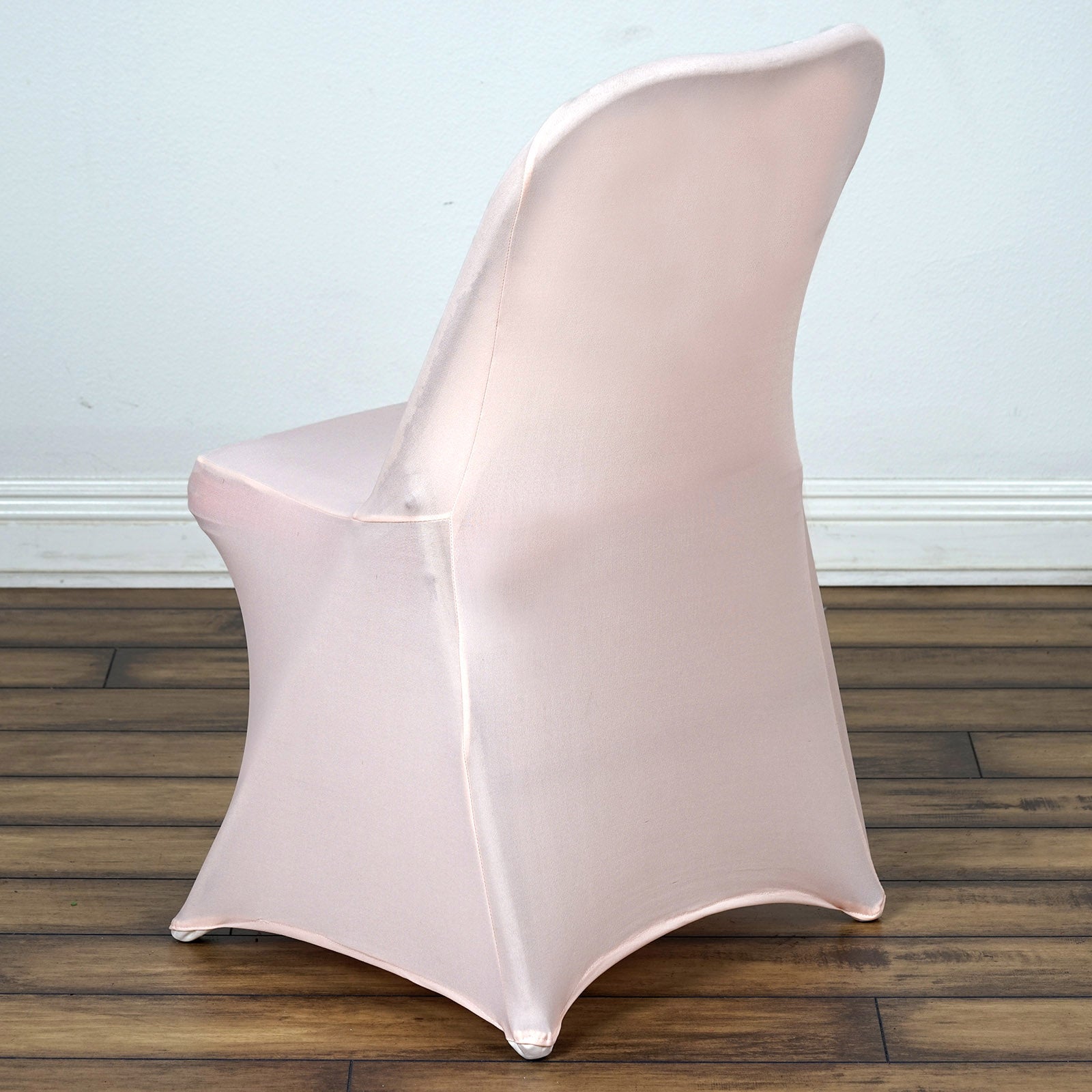 10 Pack Stretch Spandex Chair Covers Blush for Folding Chairs - Durable 160GSM Fitted Slipcovers