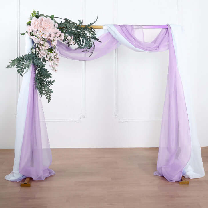 18ft Lavender Lilac Rose Sheer Organza Wedding Arch Drapery Fabric, Window Scarf Valance