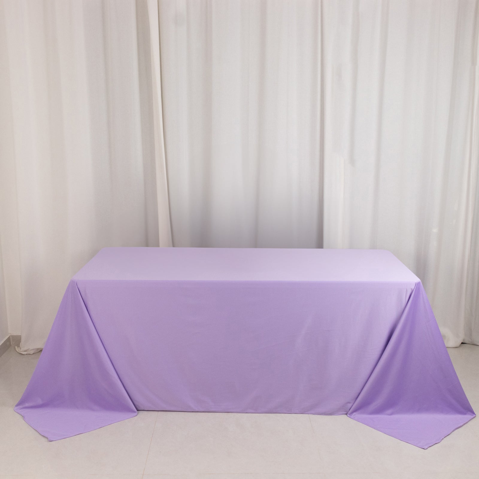 Premium Scuba Rectangular 90x132 Tablecloth Lavender Lilac - Wrinkle Free, Stain Resistant & Seamless Table Cover