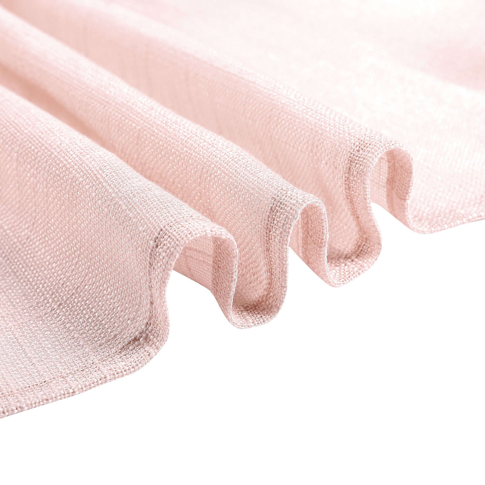Faux Linen 108 Round Tablecloth Blush - Slubby Textured & Wrinkle Resistant Table Cover