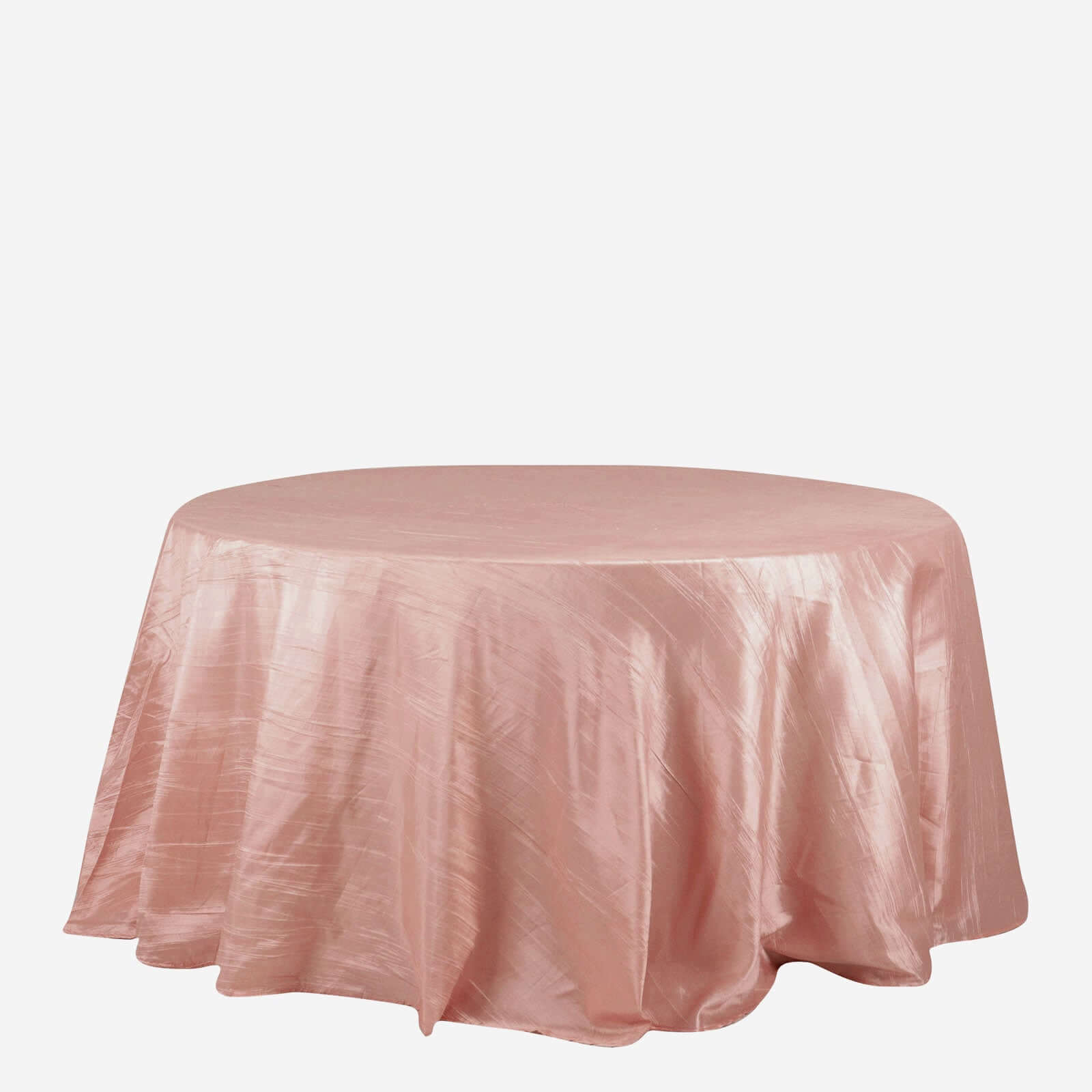 Taffeta 132 Round Tablecloth Dusty Rose - Seamless Accordion Crinkle Table Cover