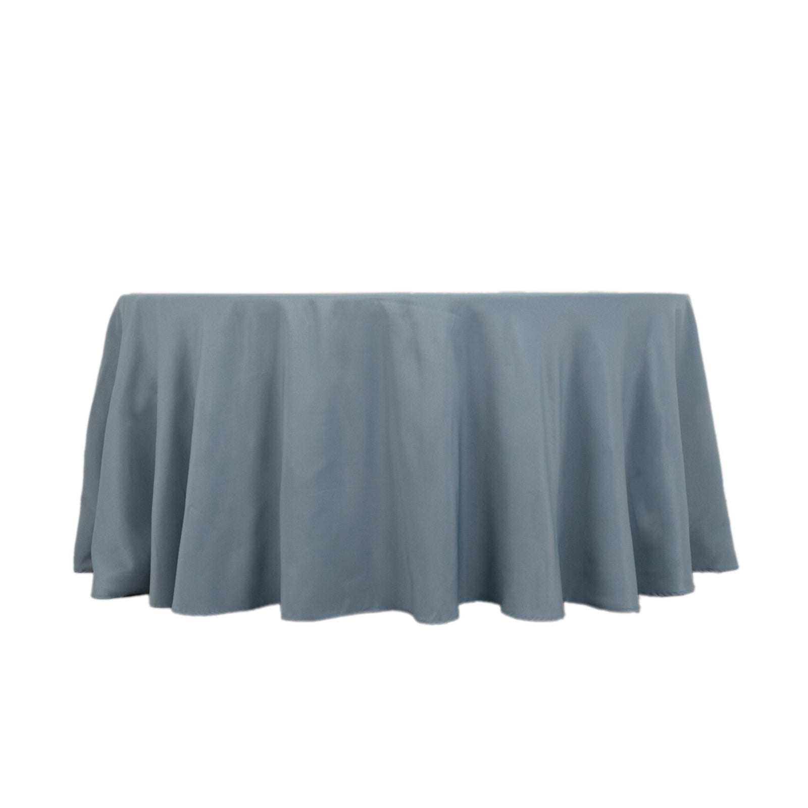 Premium Polyester 120 Round Tablecloth Dusty Blue - Seamless 220GSM Wrinkle-Resistant Table Cover