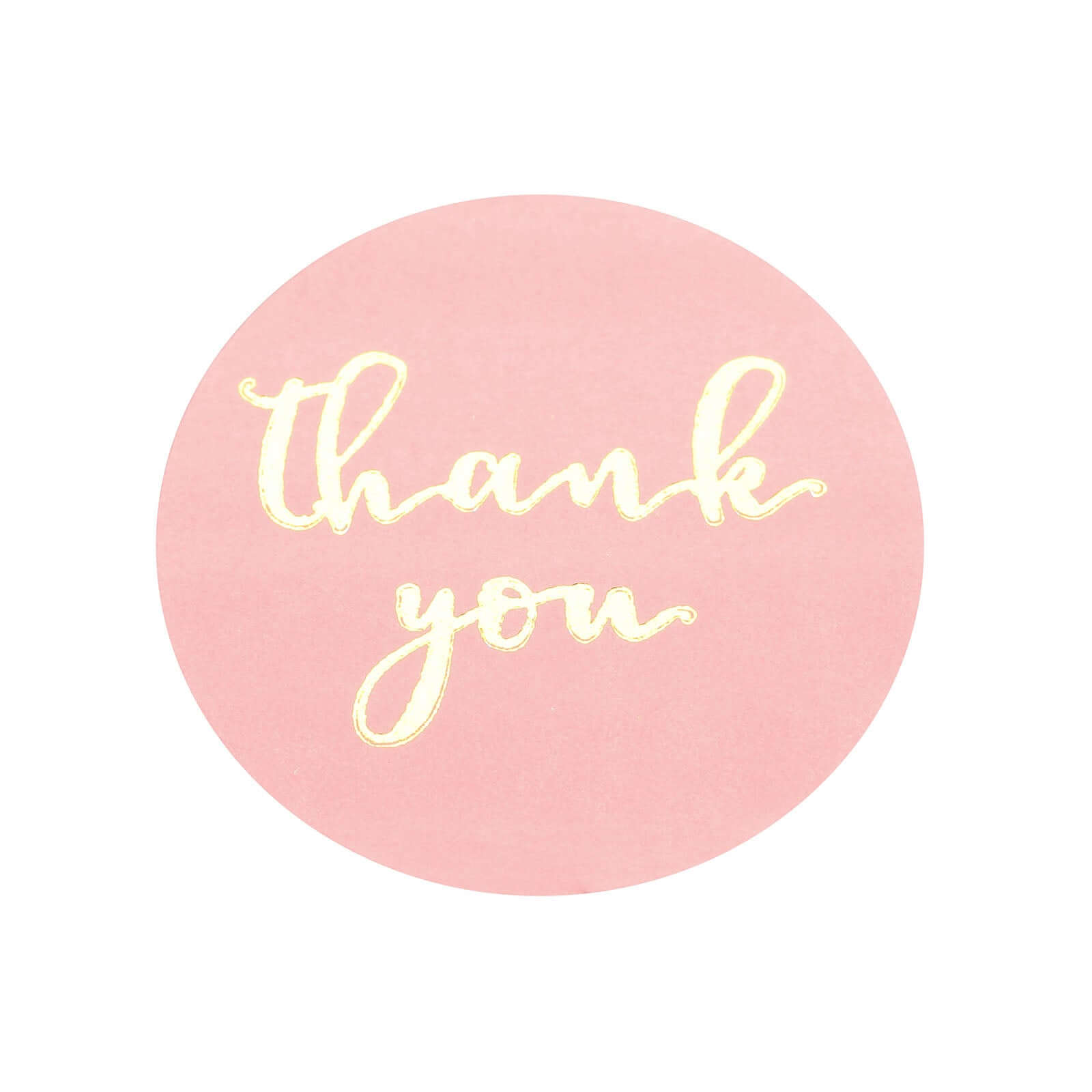 500Pcs 1 Thank You Gold Foil Text On Pink Stickers Roll Décor, Labels and Seals For DIY Envelope - Round