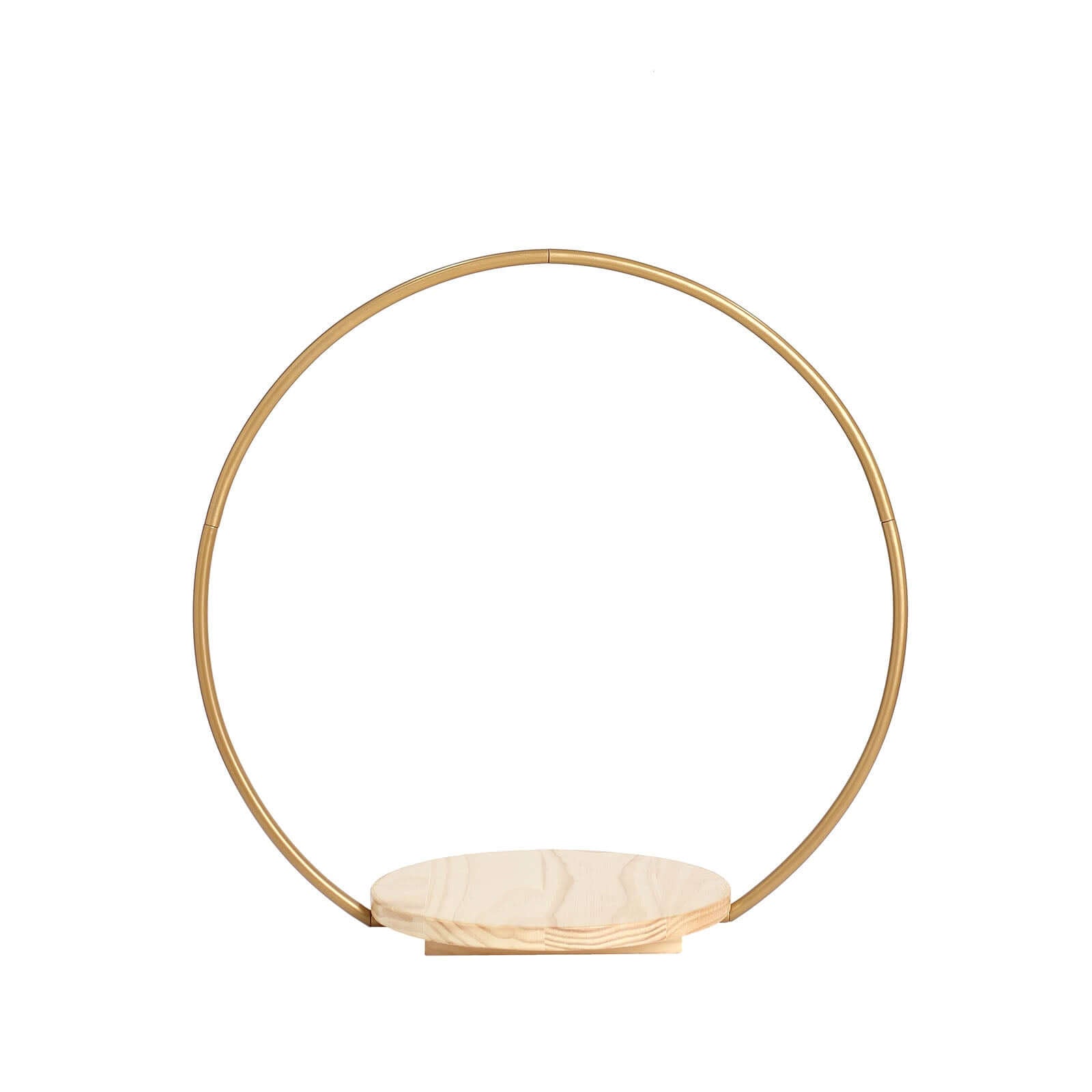 Metal Round Floral Hoop Cake Stand Gold - Chic Geometric Dessert Display DIY Centerpiece Table Decoration With Wooden Base 20