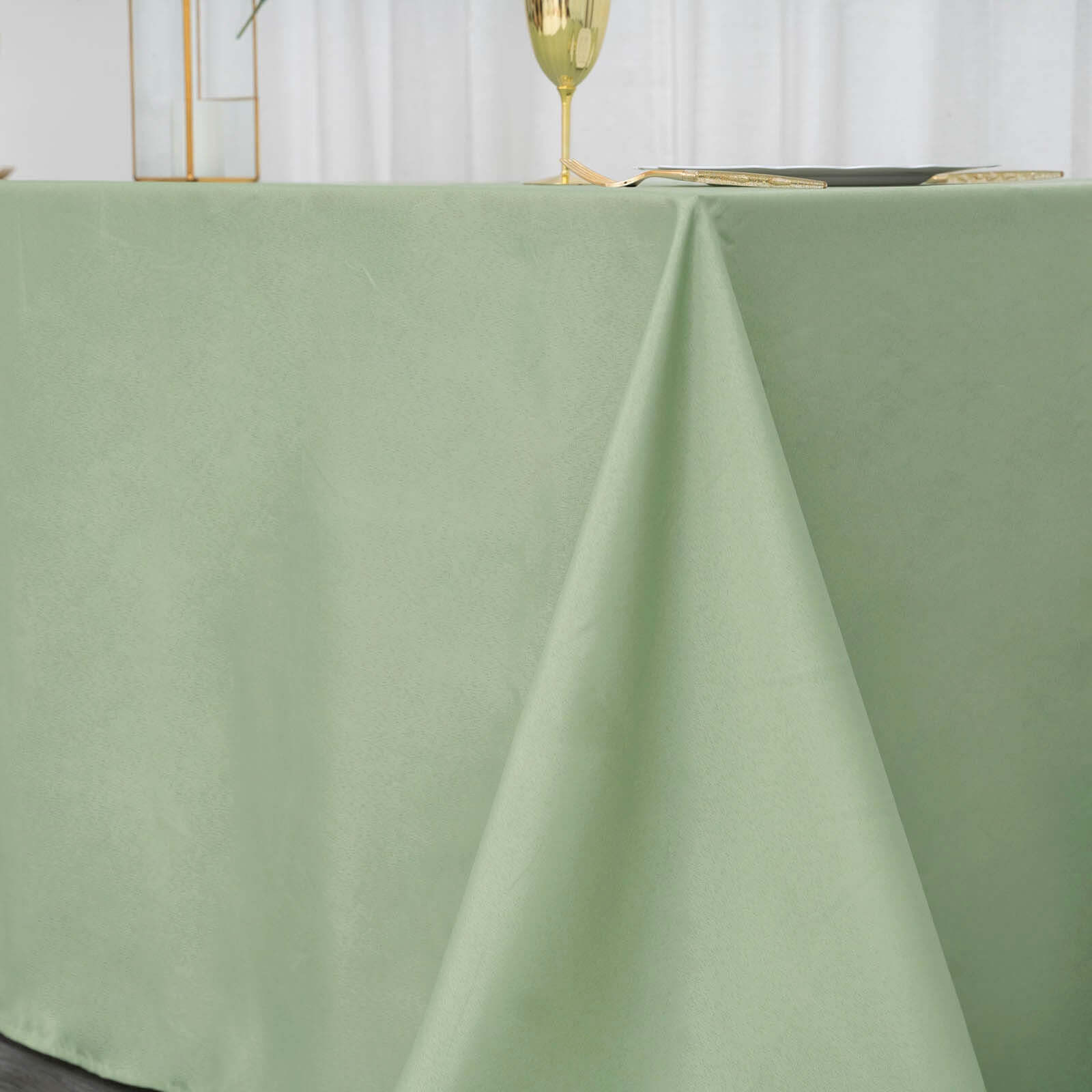 Polyester 90x132 Rectangle Tablecloth Sage Green - Seamless Wrinkle-Resistant Table Cover