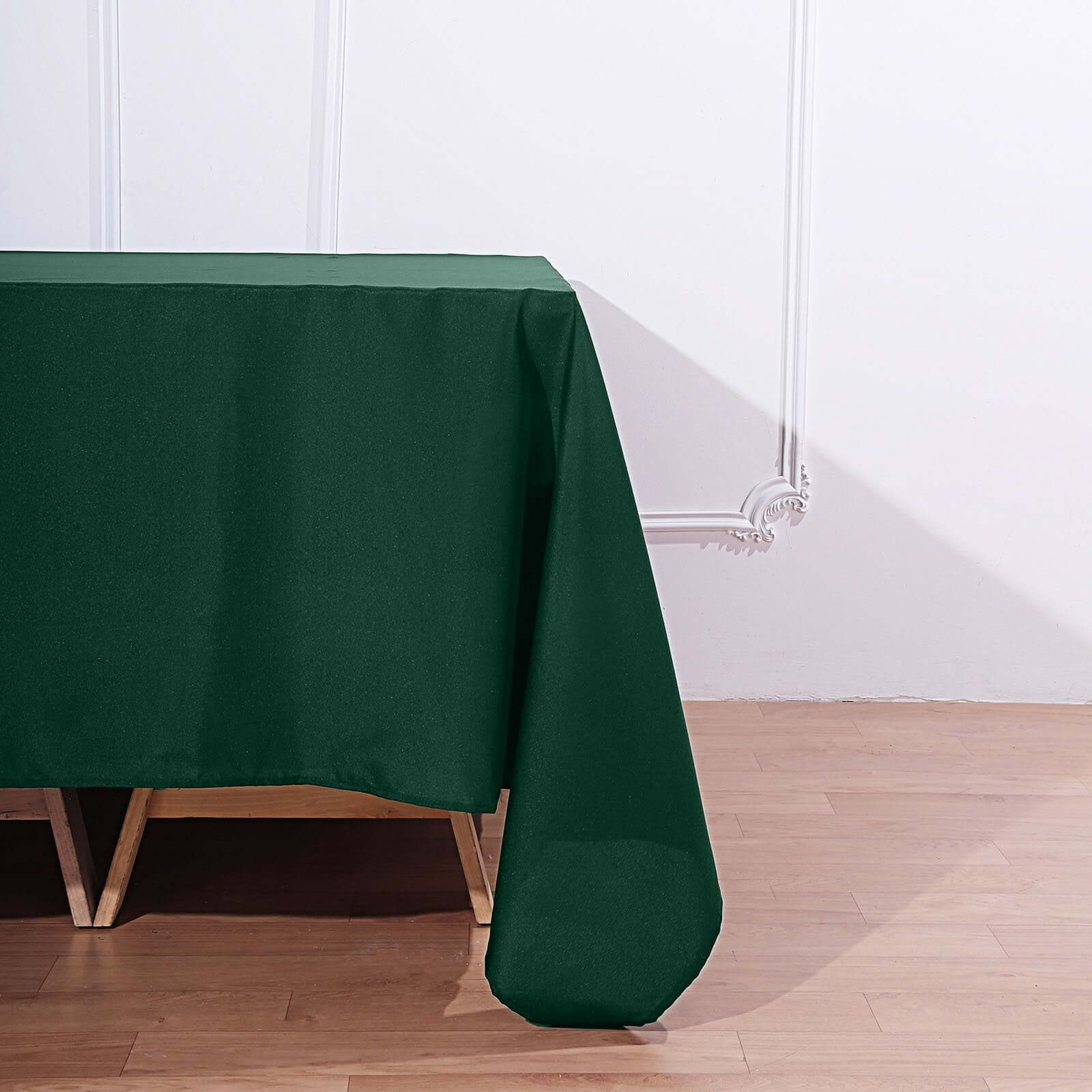 Polyester Square 90x90 Tablecloth Hunter Emerald Green - Wrinkle-Resistant & Durable Table Cover