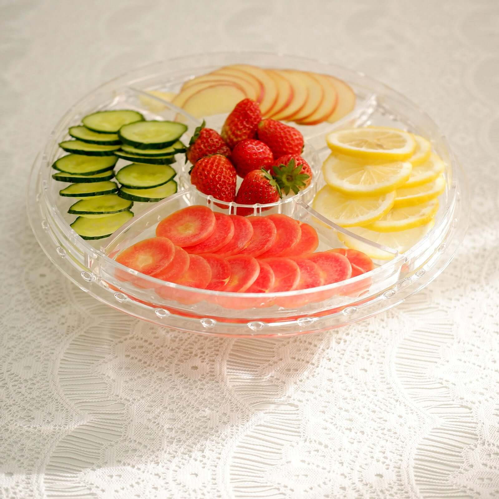 Acrylic Cake Stand with Dome Lid Clear - Multipurpose Reusable Serving Dish Platter Punch Bowl for Weddings Parties & Dessert Buffets 12