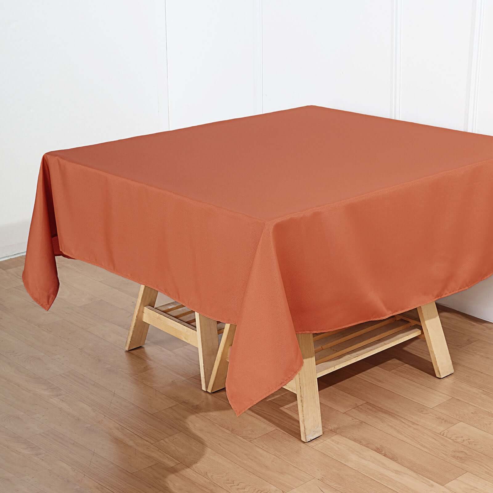 Polyester Square 70x70 Tablecloth Terracotta (Rust) - Wrinkle-Resistant & Durable Table Cover