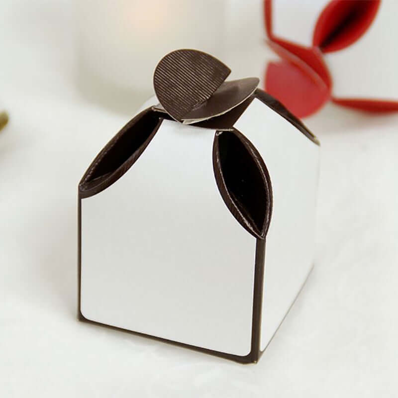 100 Pack 2 Two-Tone Chocolate Petal Top Party Favor Candy Gift Box - Clearance SALE