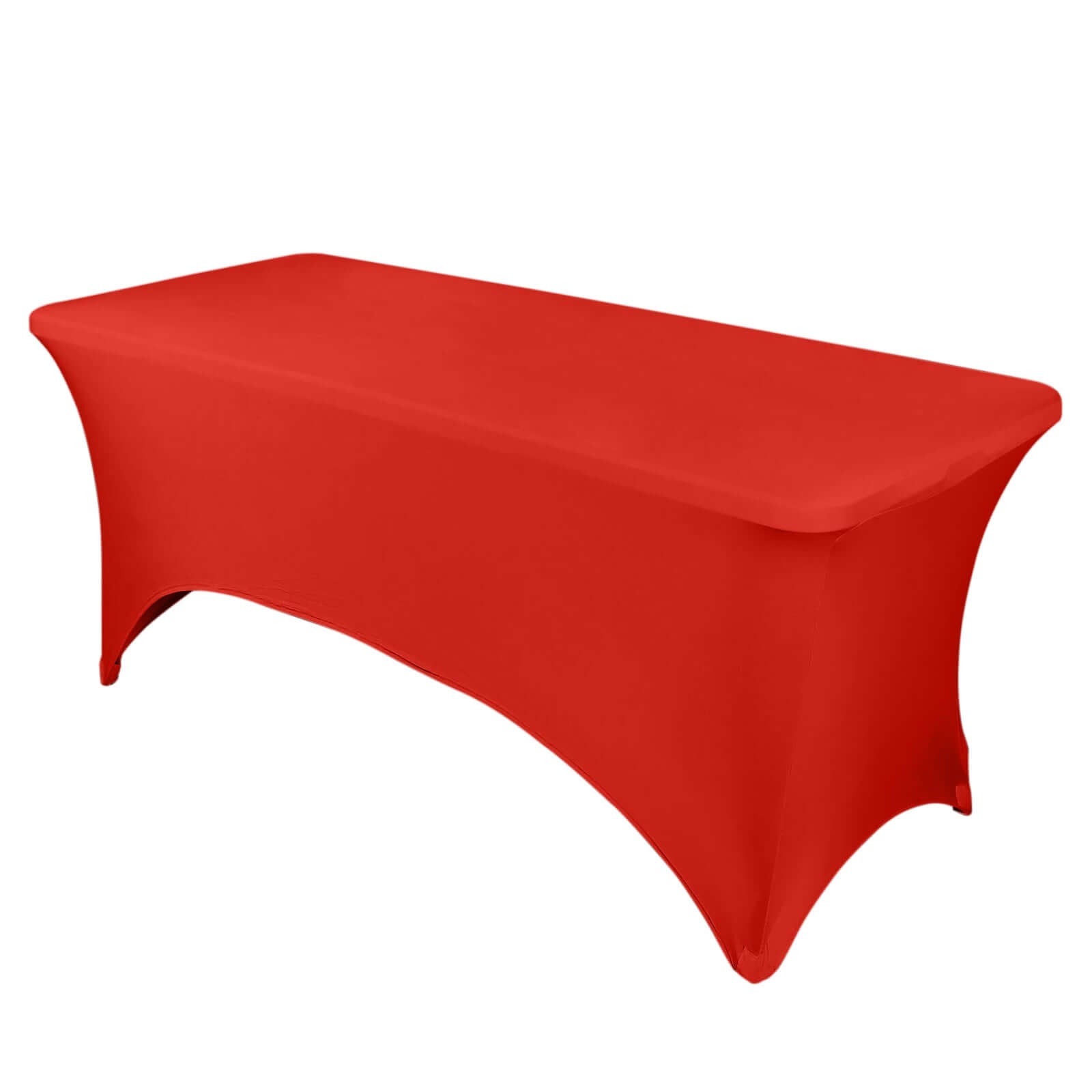 Stretch Spandex 96x30 Rectangle Table Cover Red - Durable Form-Fitting Tablecloth