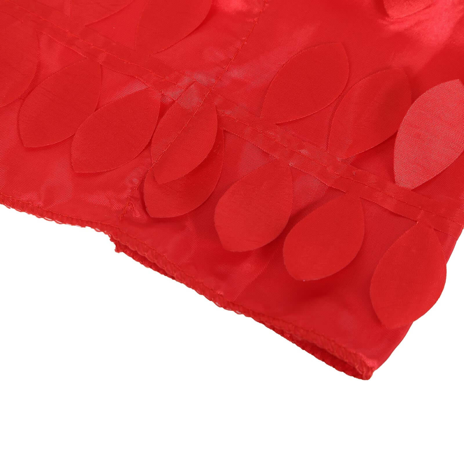 8ftx8ft Red 3D Leaf Petal Taffeta Event Curtain Drapes, Backdrop Event Panel With Rod Pocket