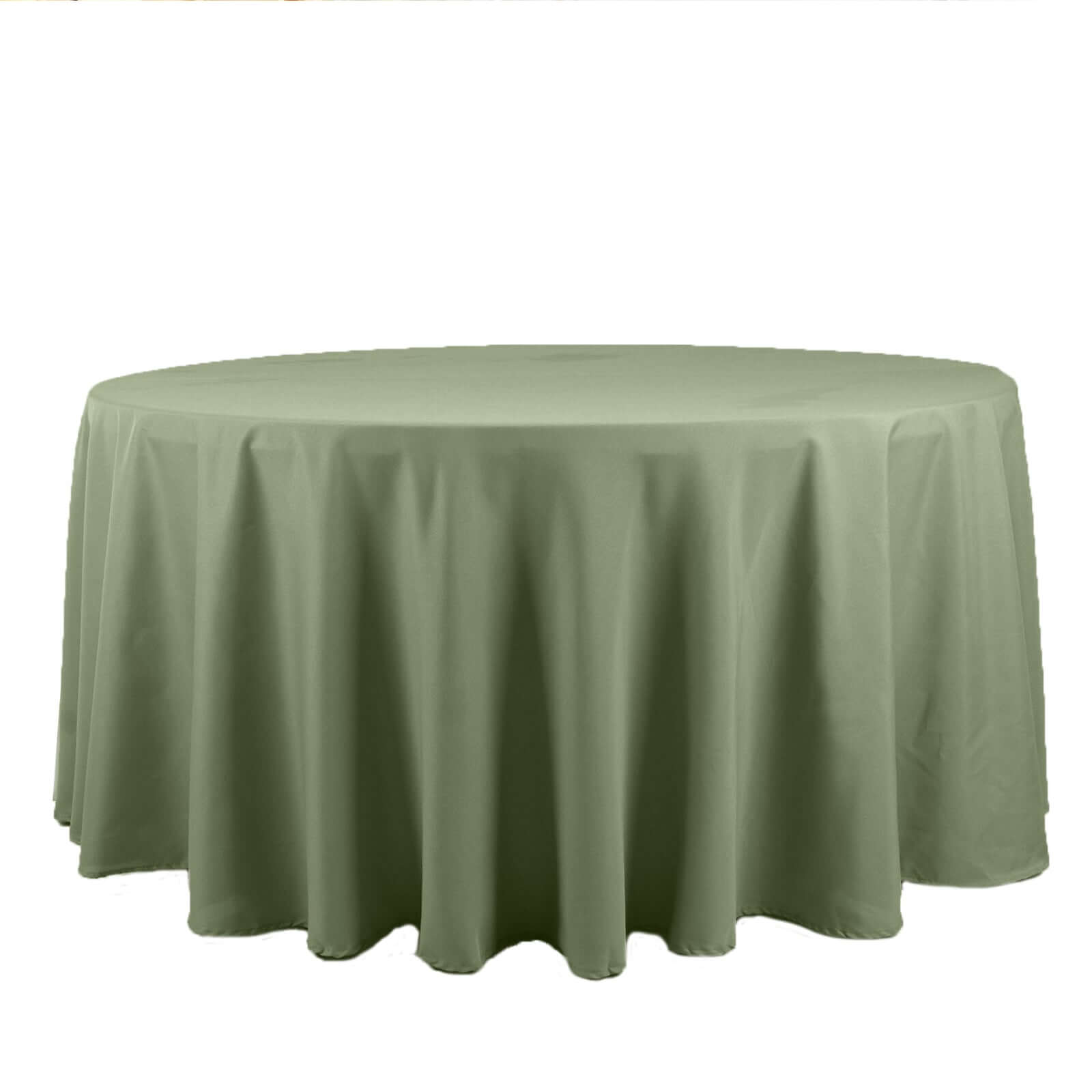 Polyester 120 Round Tablecloth Dusty Sage Green - Seamless Wrinkle-Resistant Table Cover