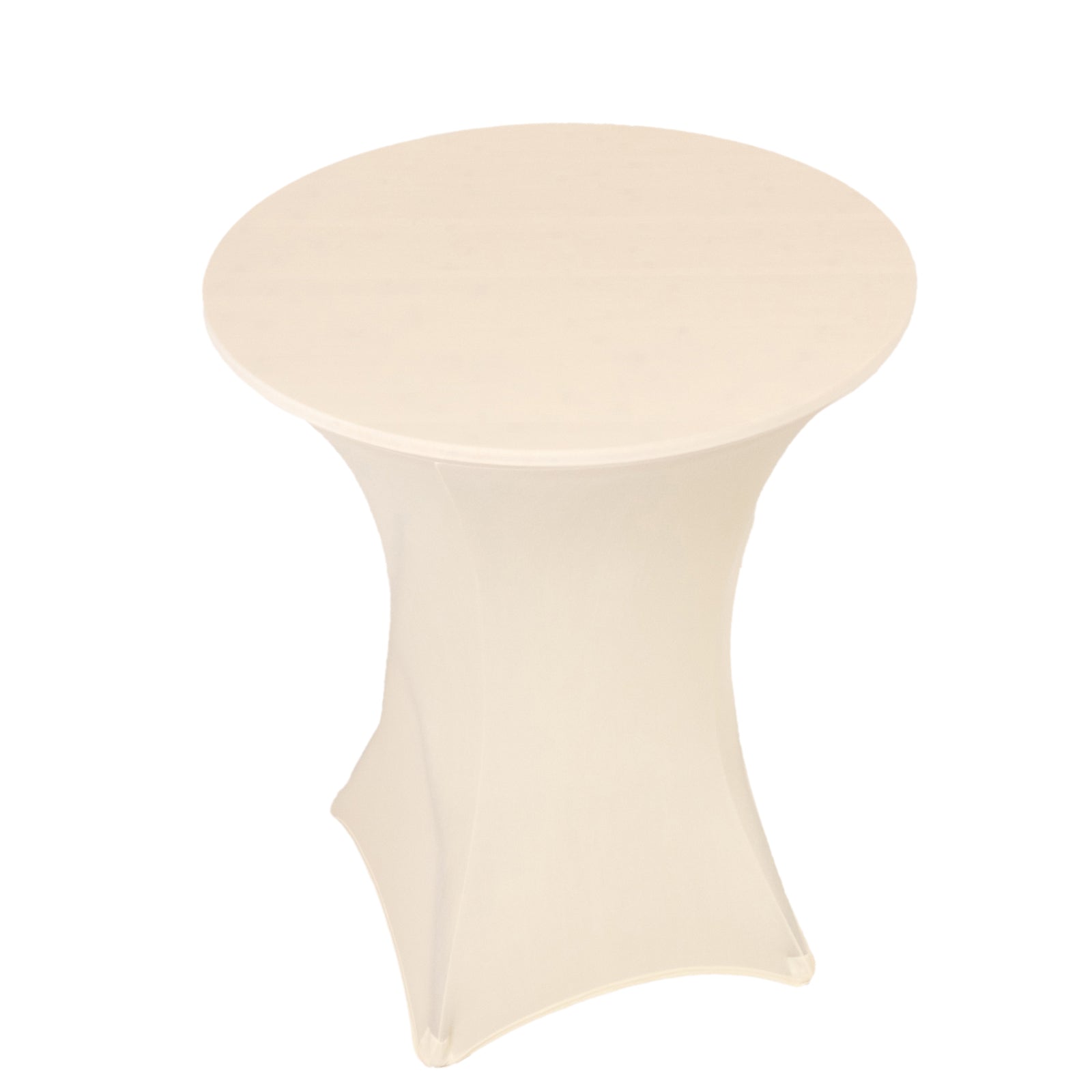 Spandex 33-36 Round Cocktail Table Cover Ivory - Easy to Maintain Stretch Fitted Highboy Tablecloth