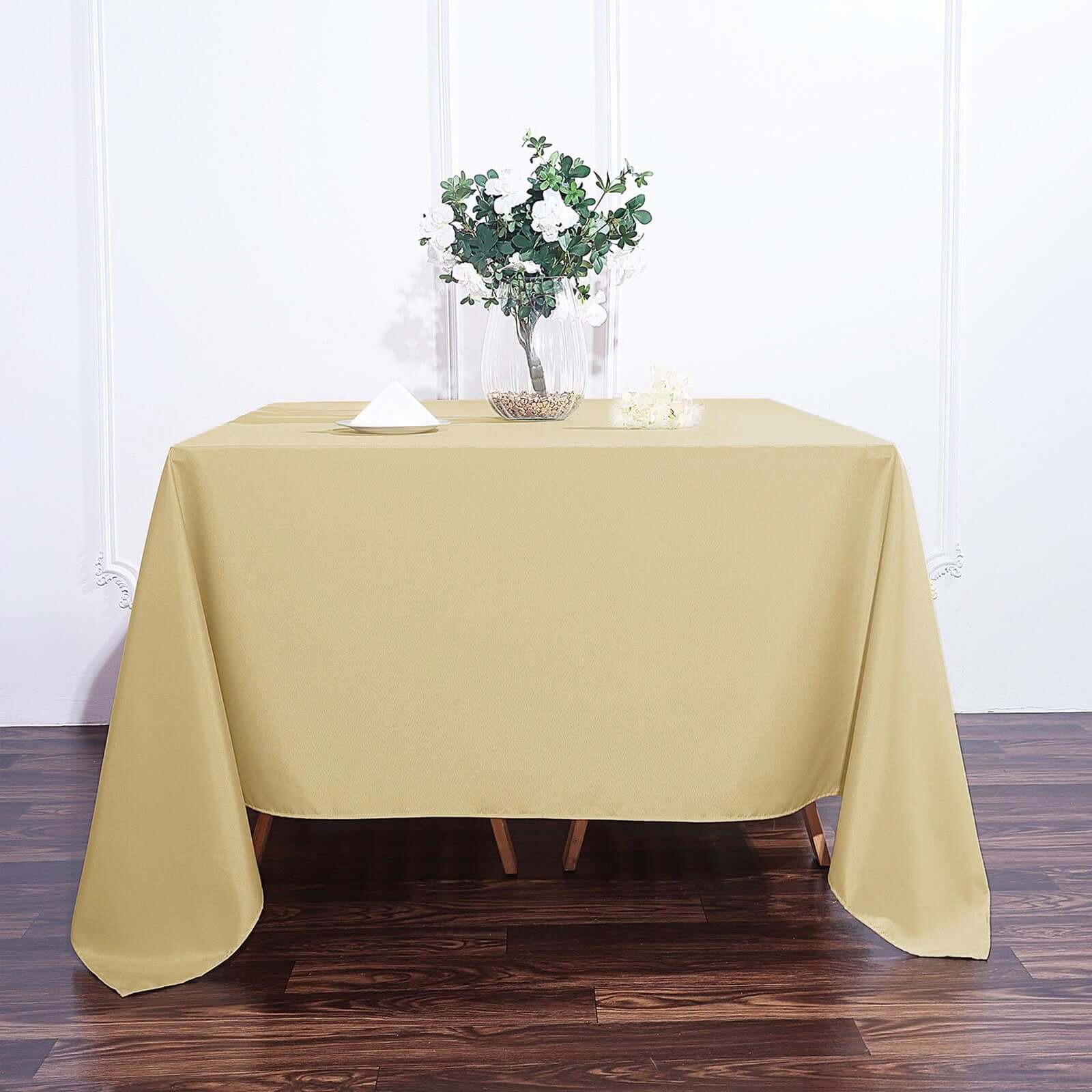 Polyester Square 90x90 Tablecloth Champagne - Wrinkle-Resistant & Durable Table Cover