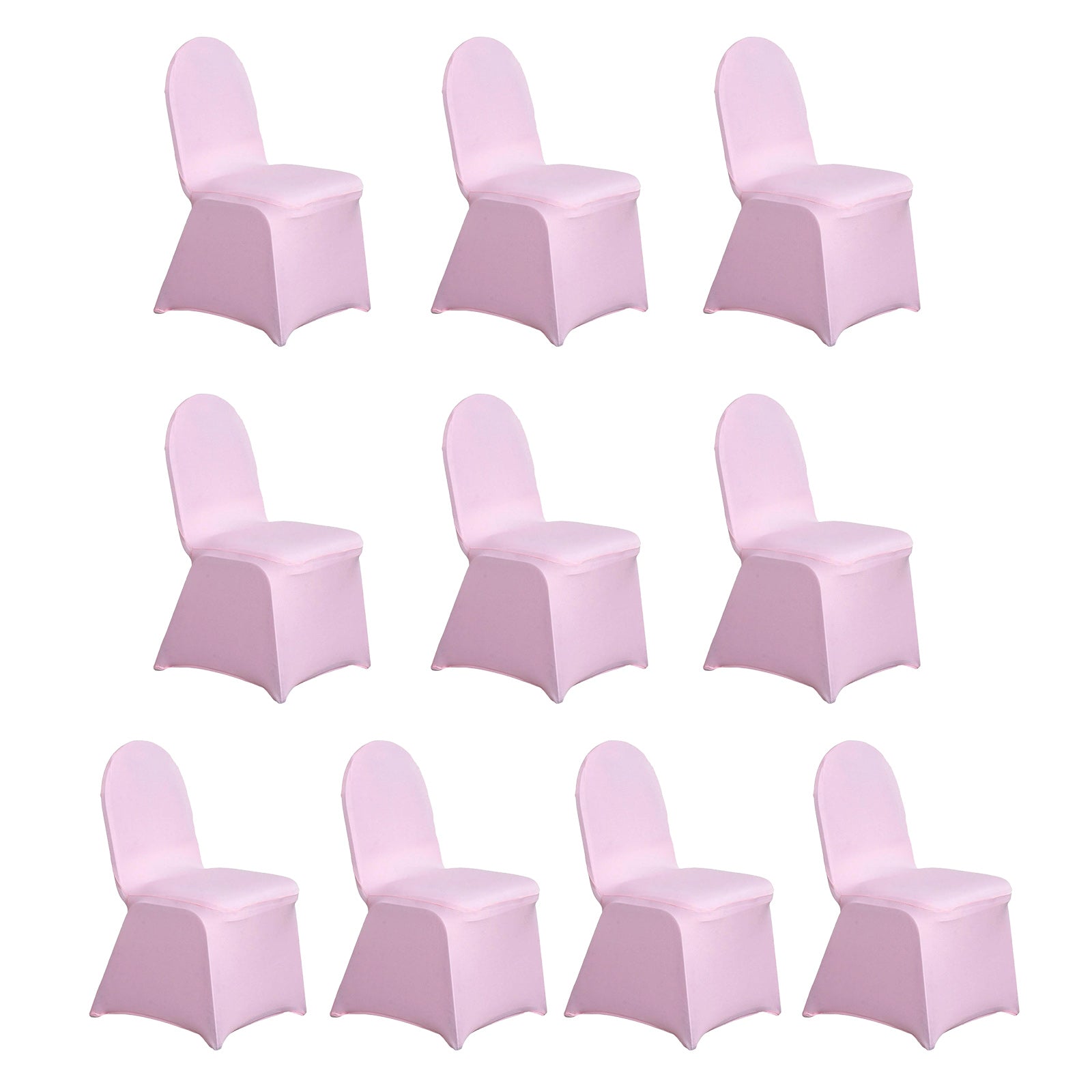 10 Pack Spandex Chair Covers for Banquet Chairs Pink - Durable Reusable Stretch Slip-On Covers