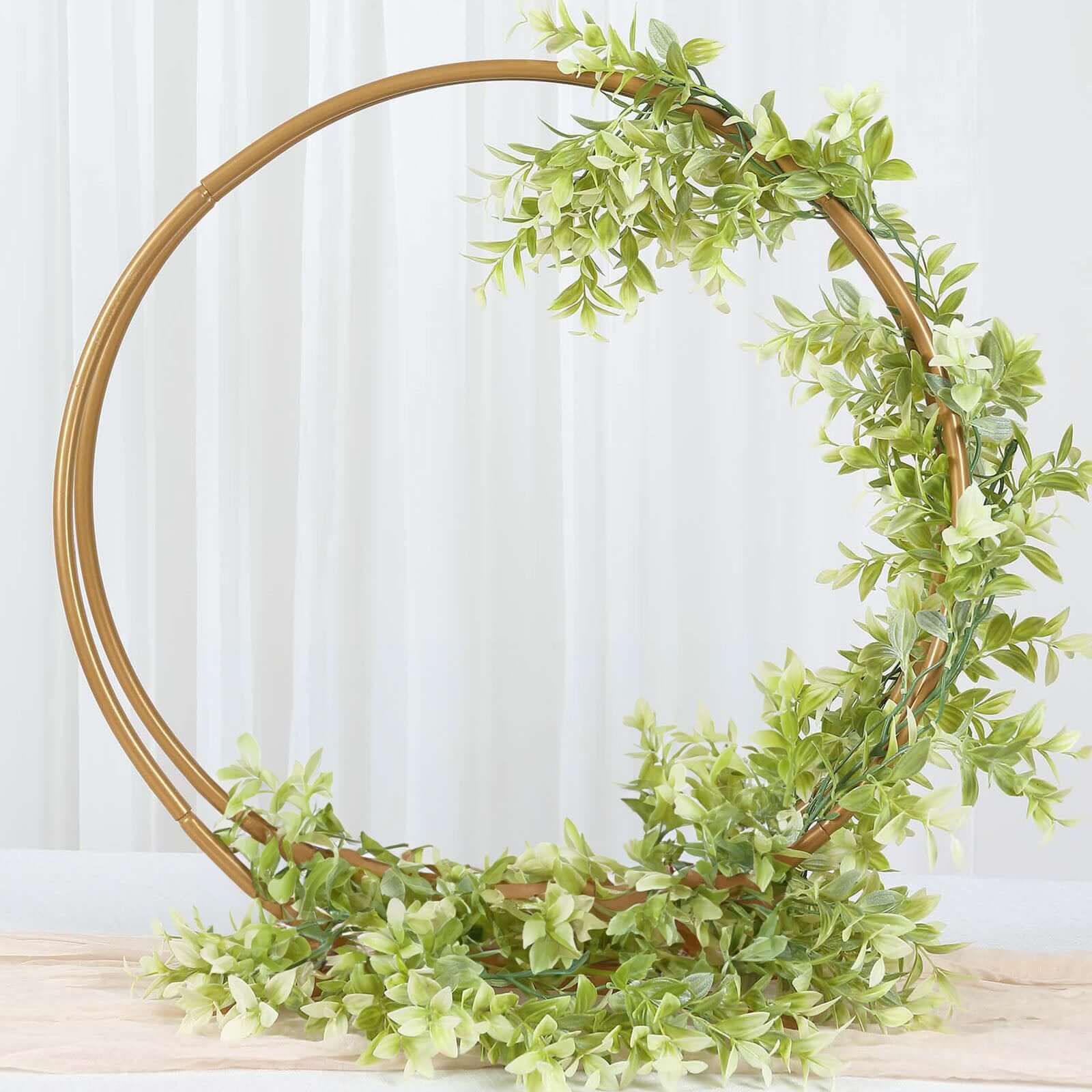 Double Frame Hoop Table Centerpiece Metal Gold - Wedding Cake Display & Flower Stand 24