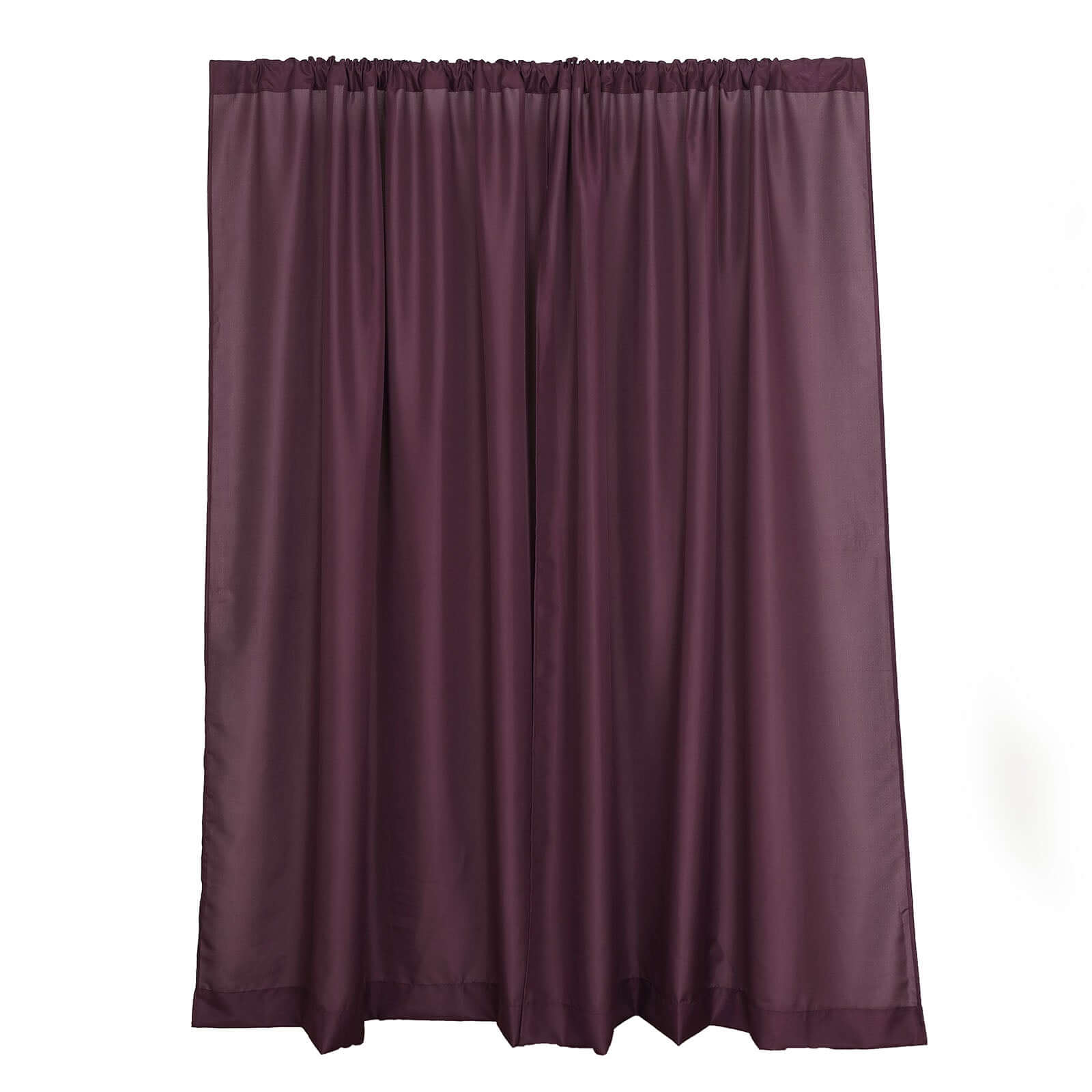 2 Pack Eggplant Polyester Event Curtain Drapes, 10ftx8ft Backdrop Event Panels With Rod Pockets 130 GSM